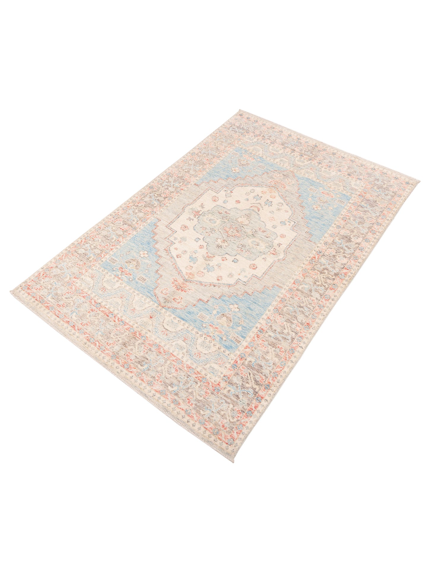 Anadol Oushak 151080 Blue Brown 6x9.2 Hand Knotted Rug