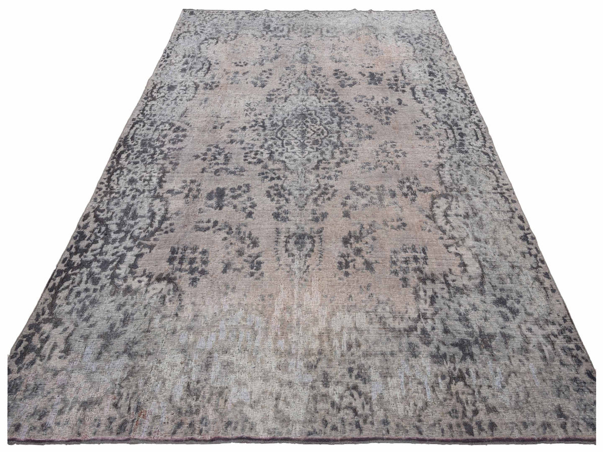 Vintage 130356 Gray 9.10x13.9 Hand Knotted Rug