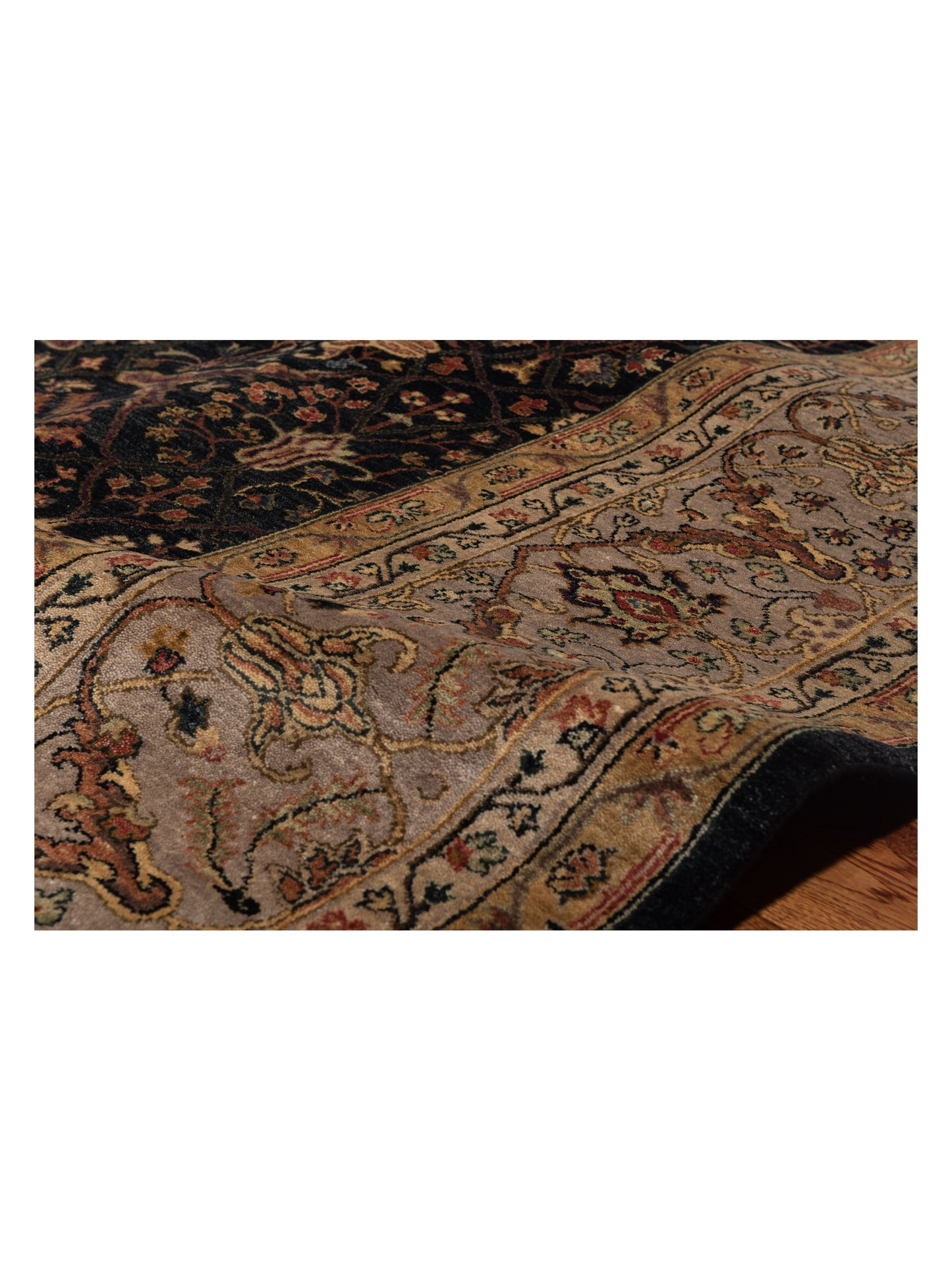 Platinum 115019 Navy Silver 8.2x9.9 Hand Knotted Rug