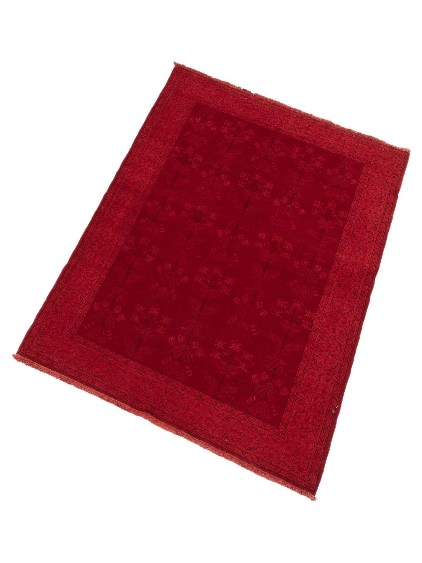Vintage 108922 Red 4.4x6.3 Hand Knotted Rug