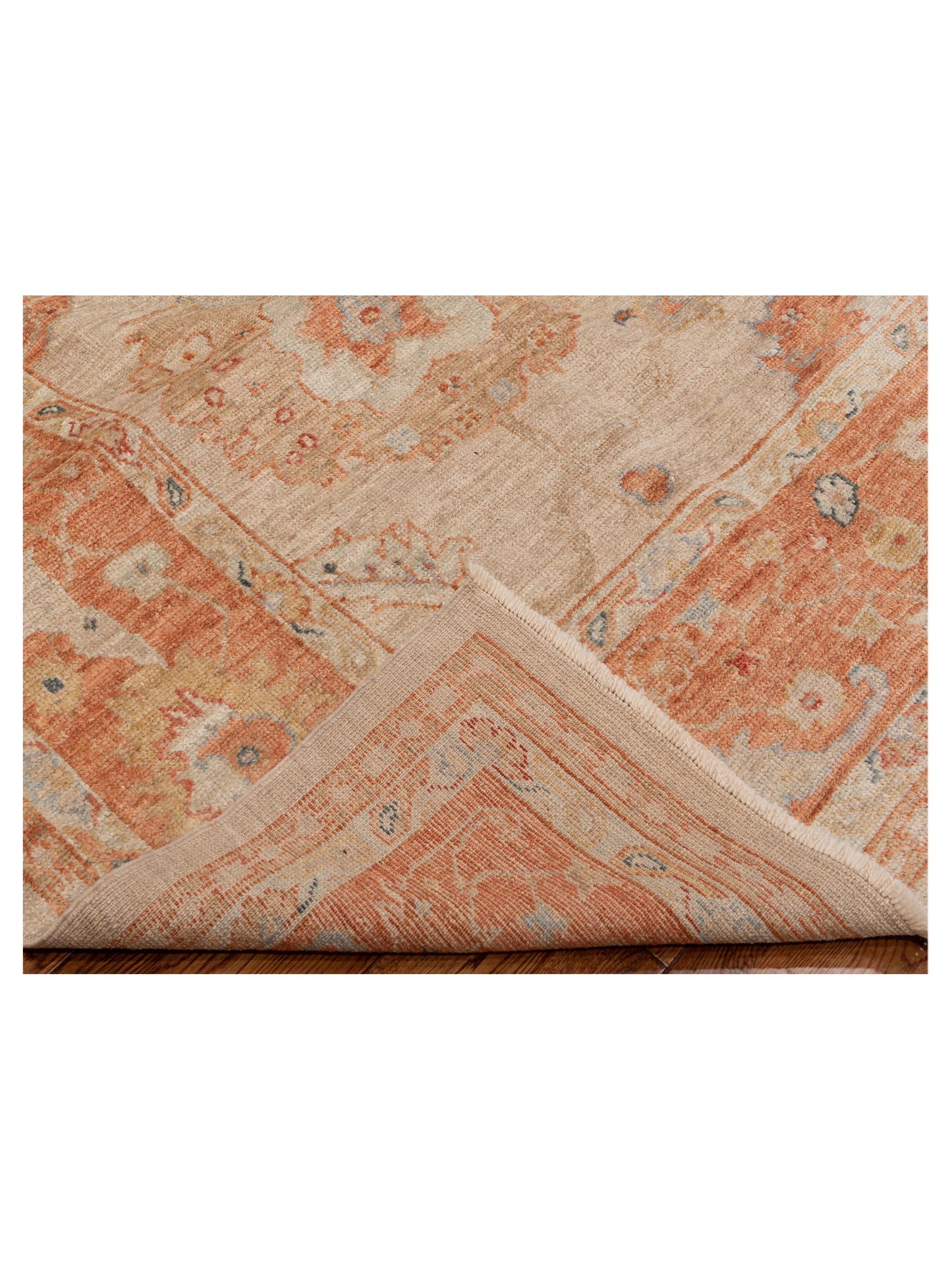 Angora Oushak 149400 Ivory Rust 9.1x11.8 Hand Knotted Rug
