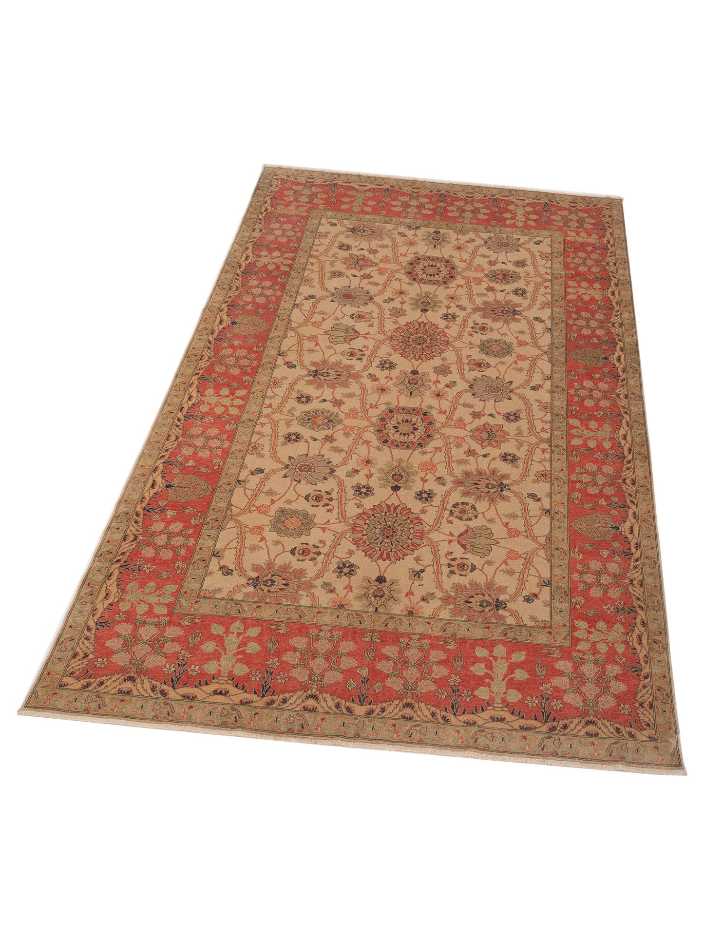 Antique Loom 108031 Ivory Rust 9.4x13 Hand Knotted Rug