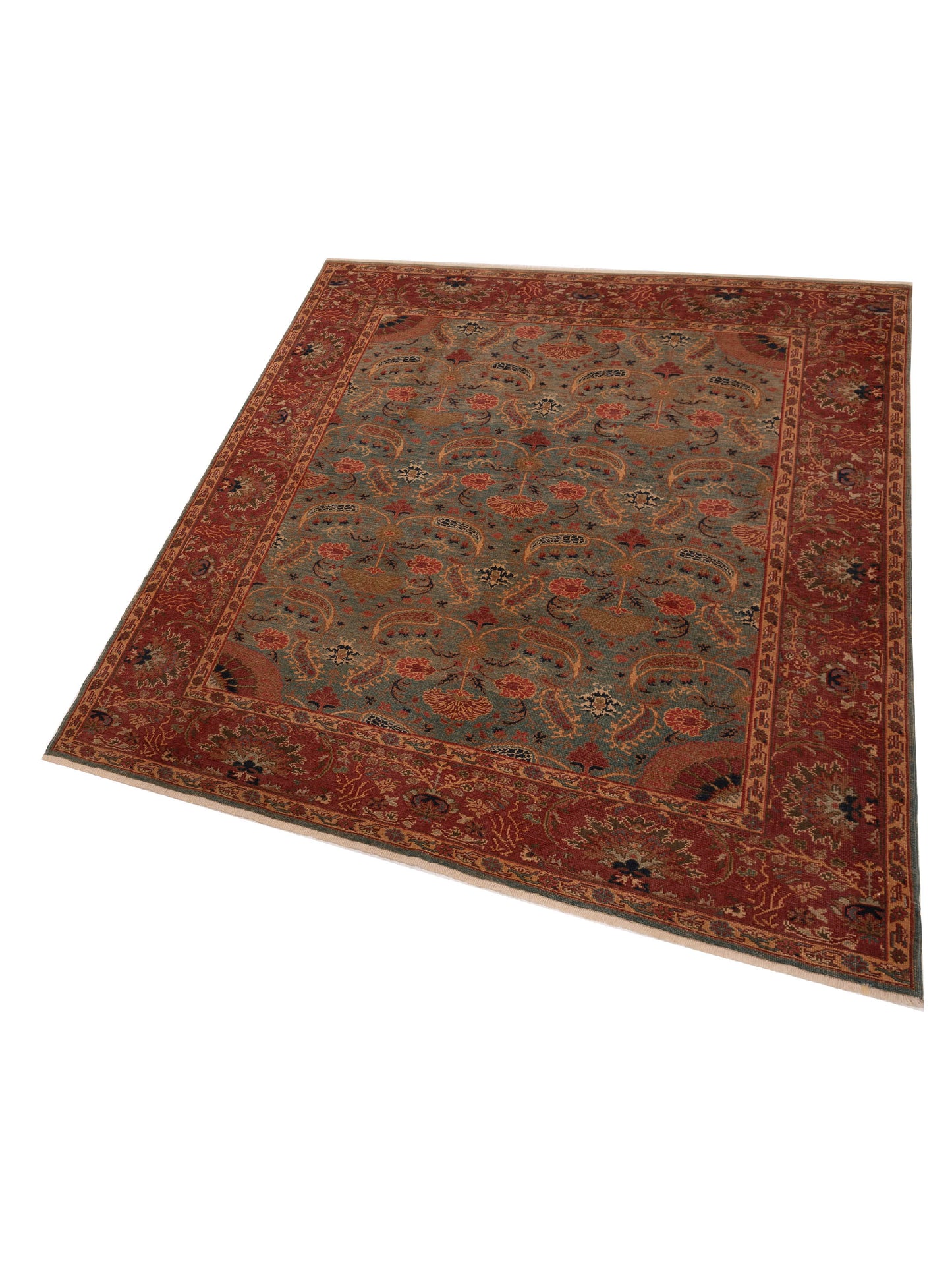 Antique Loom 147422 Blue Rust 6.10x7.10 Hand Knotted Rug