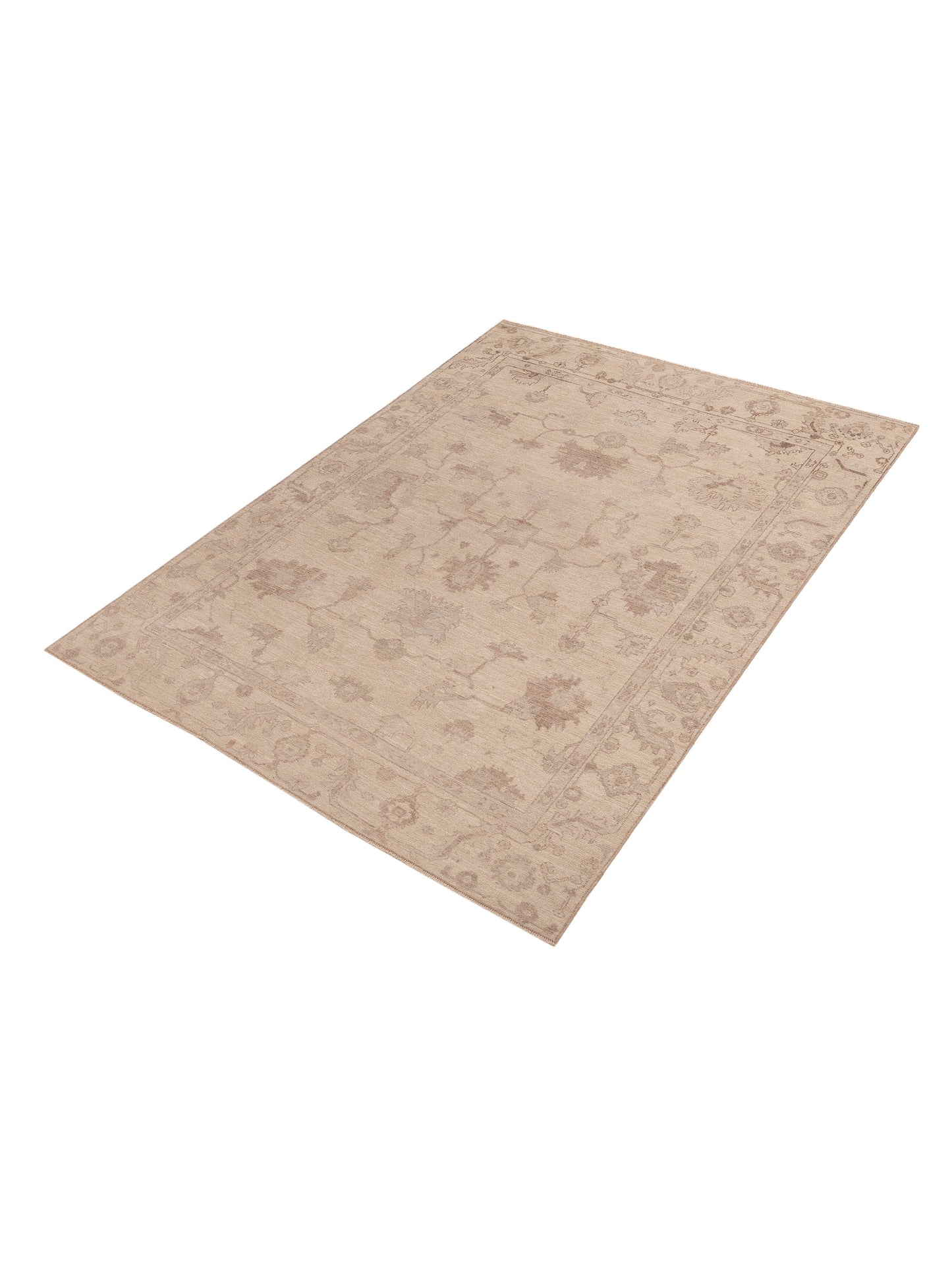 Angora Oushak 154316 Beige Beige 8.3x11.2 Hand Knotted Rug