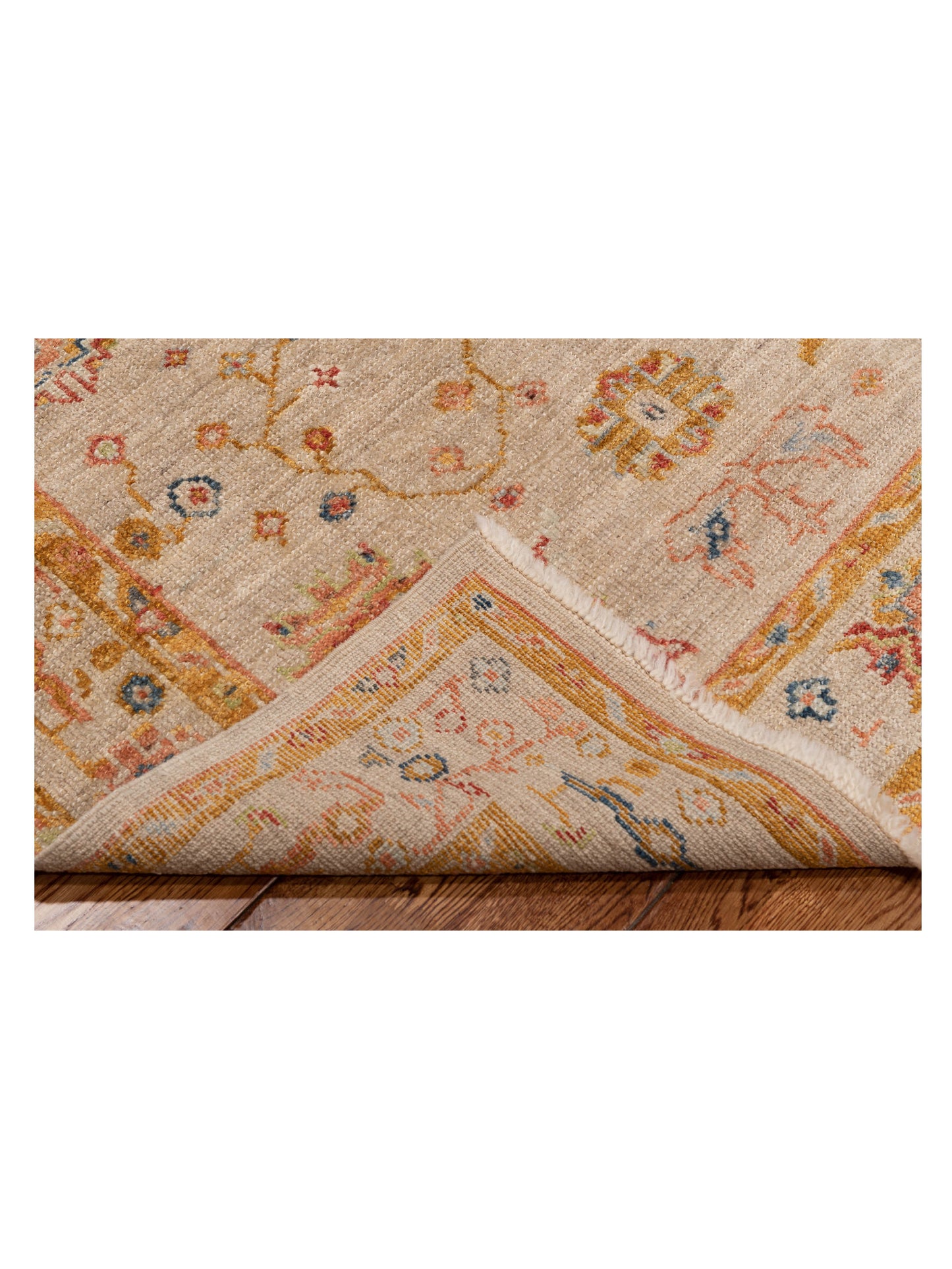 Angora Oushak 146546 Ivory Ivory 4.1x5.8 Hand Knotted Rug