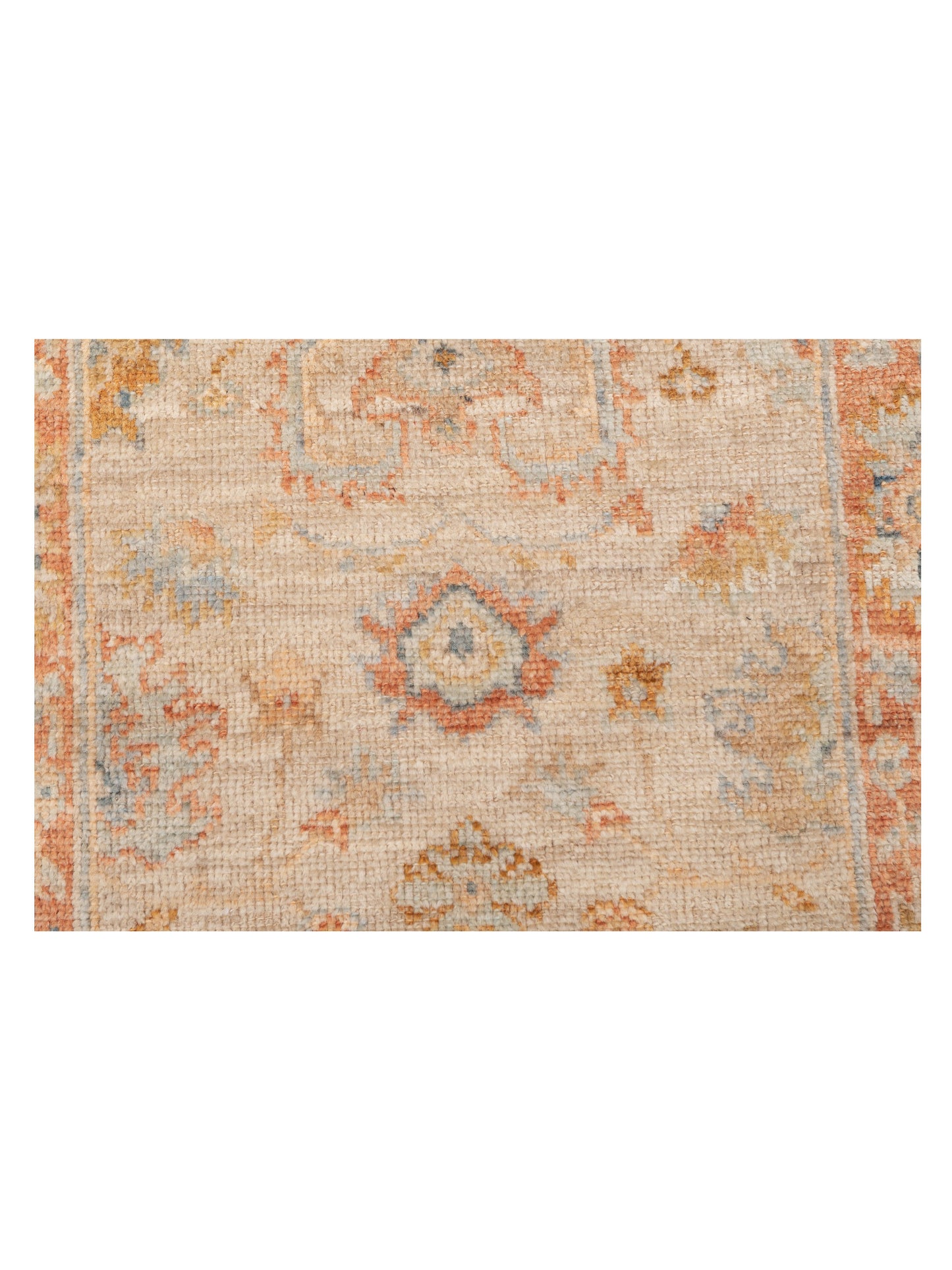 Angora Oushak 149451 Beige Rust 2.7x11.9 Hand Knotted Rug