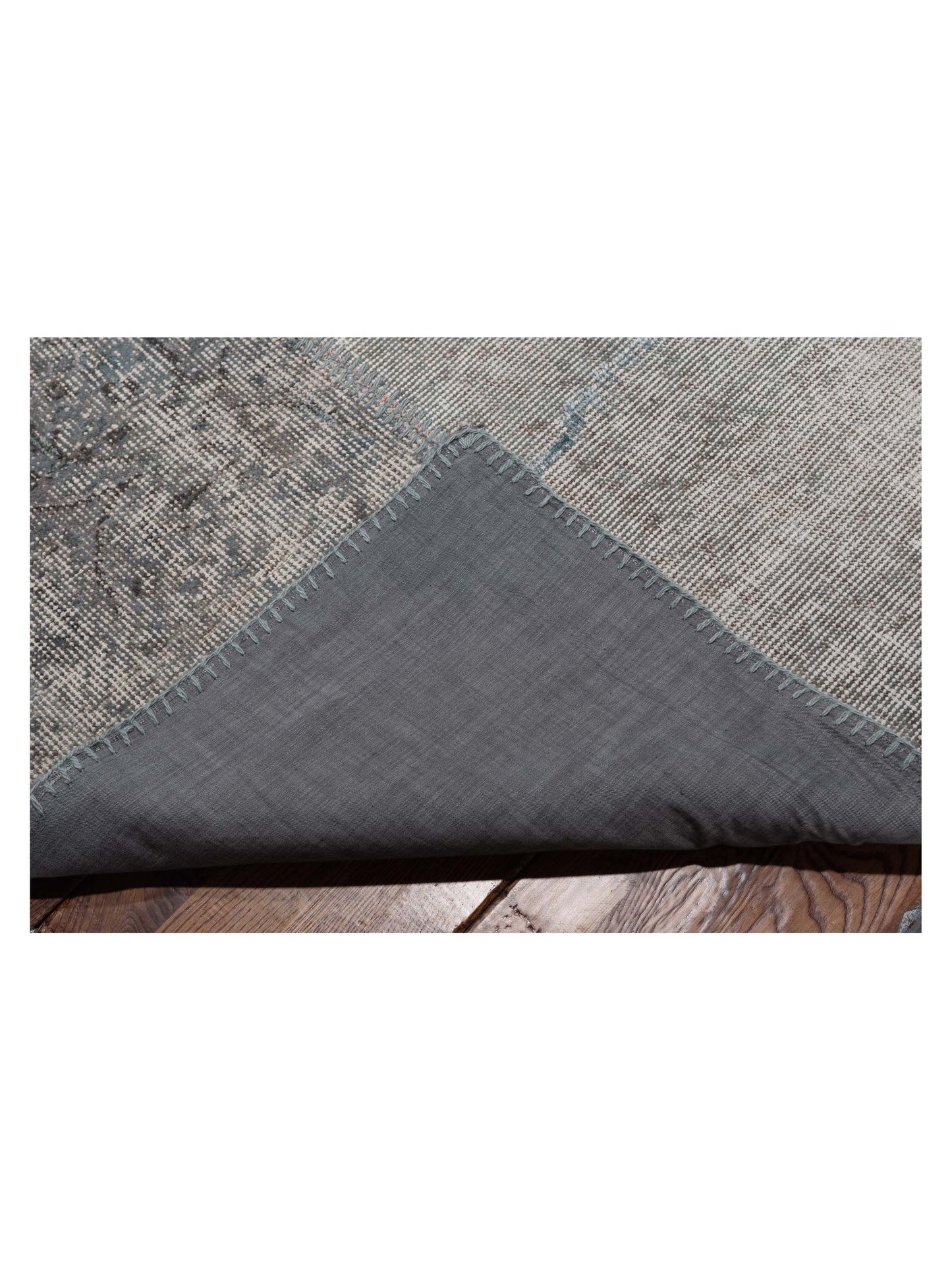 Turkish Vestige Patchwork 123757 Light Blue 12x18 Hand Knotted Rug