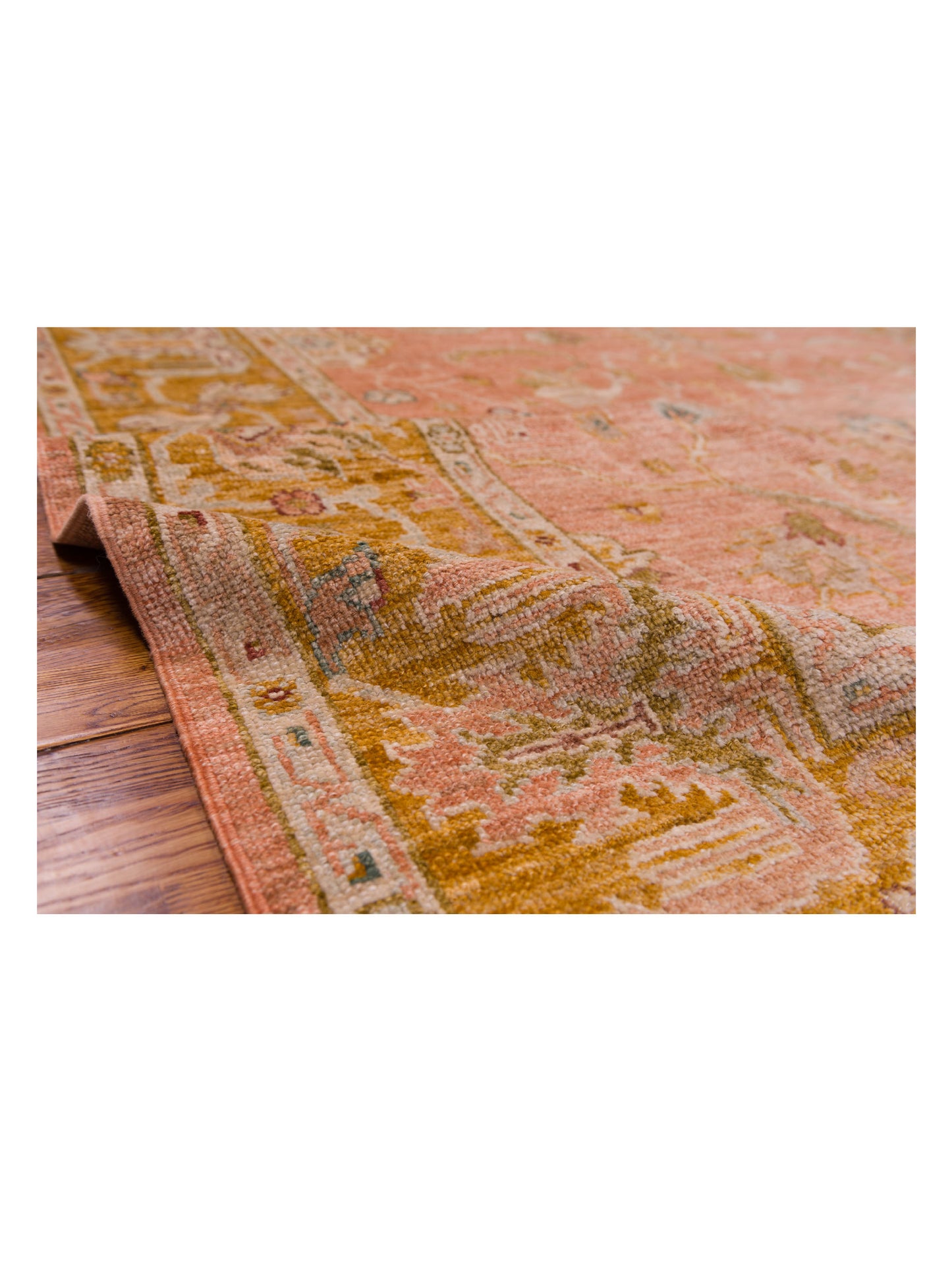 Angora Oushak 144513 Pink Mustard 8.4x10.8 Hand Knotted Rug