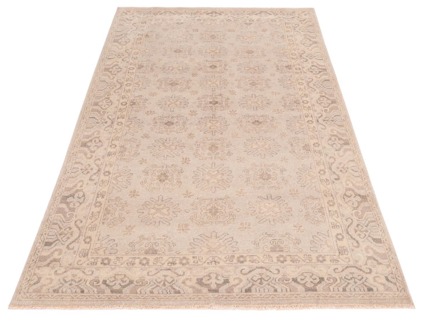 Evren 123396 Silver Silver 5x8 Hand Knotted Rug