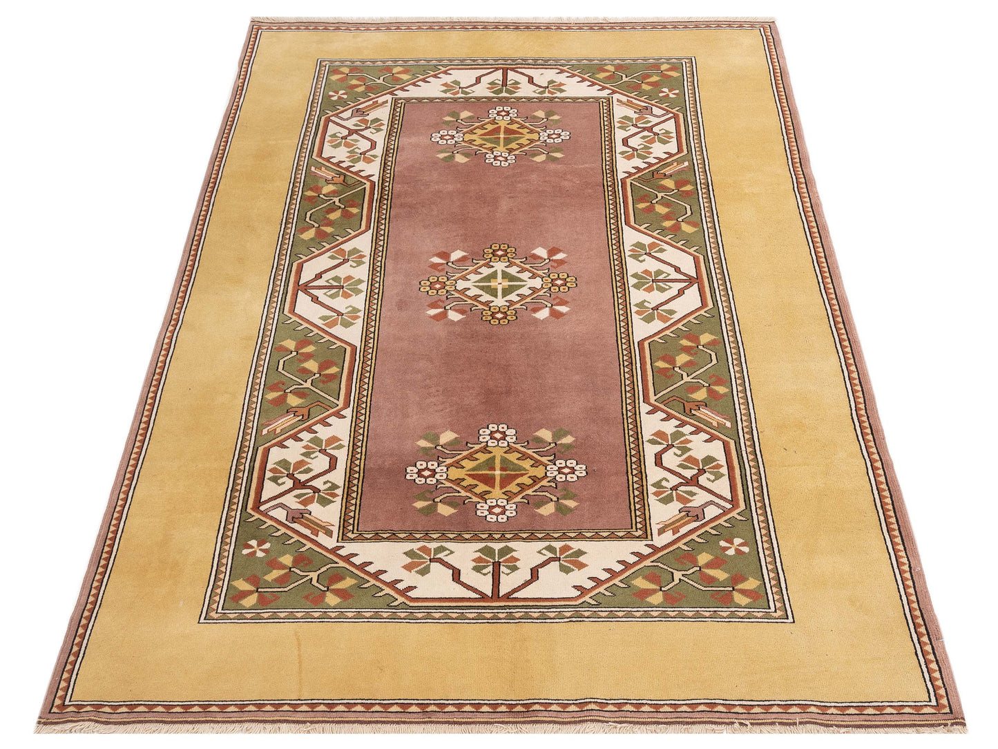 Milas 146255 Purple Gold 6.8x9.10 Hand Knotted Rug