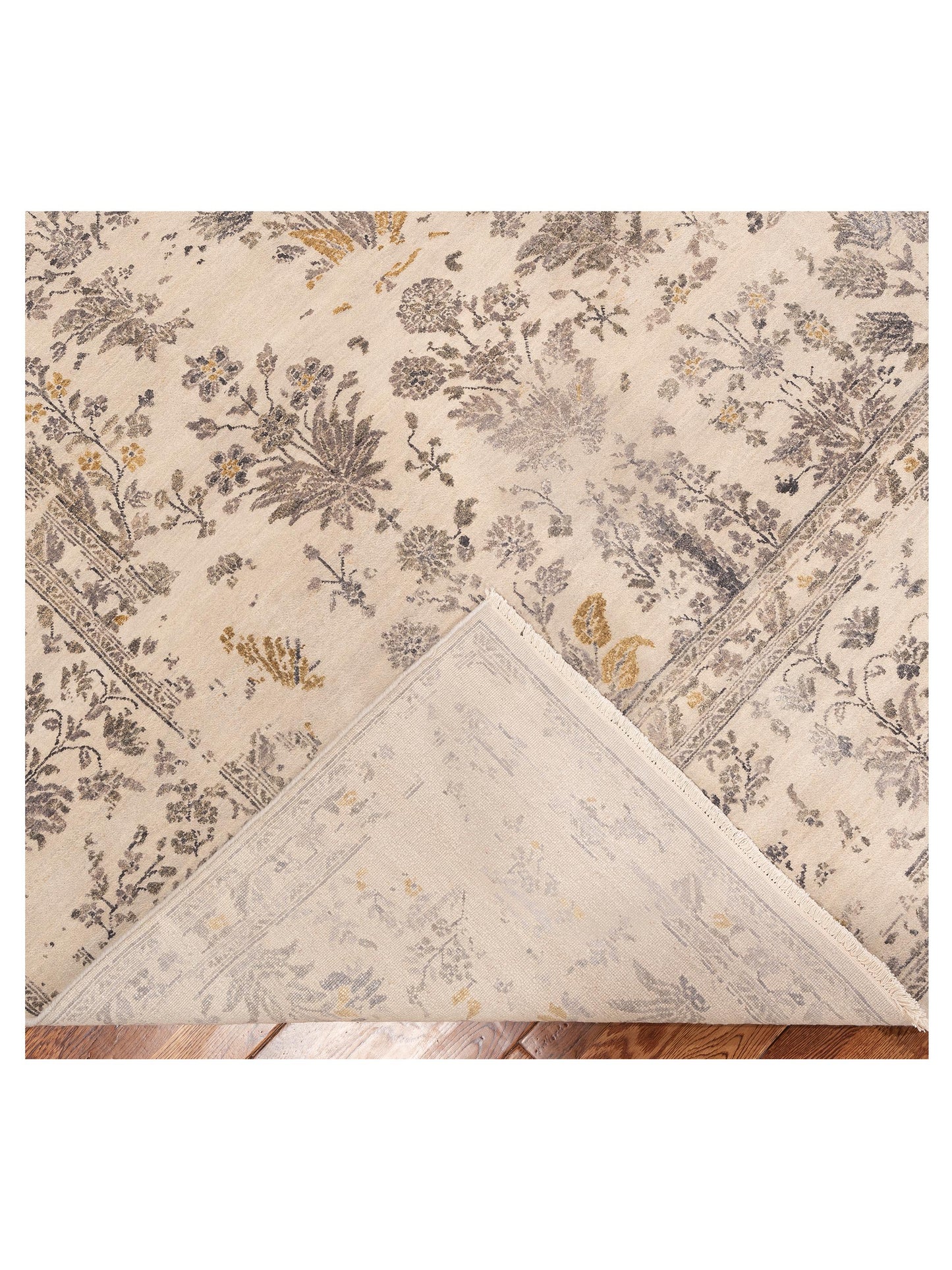 Mastersilk 127396 Silver Gray 8.11x11.8 Hand Knotted Rug