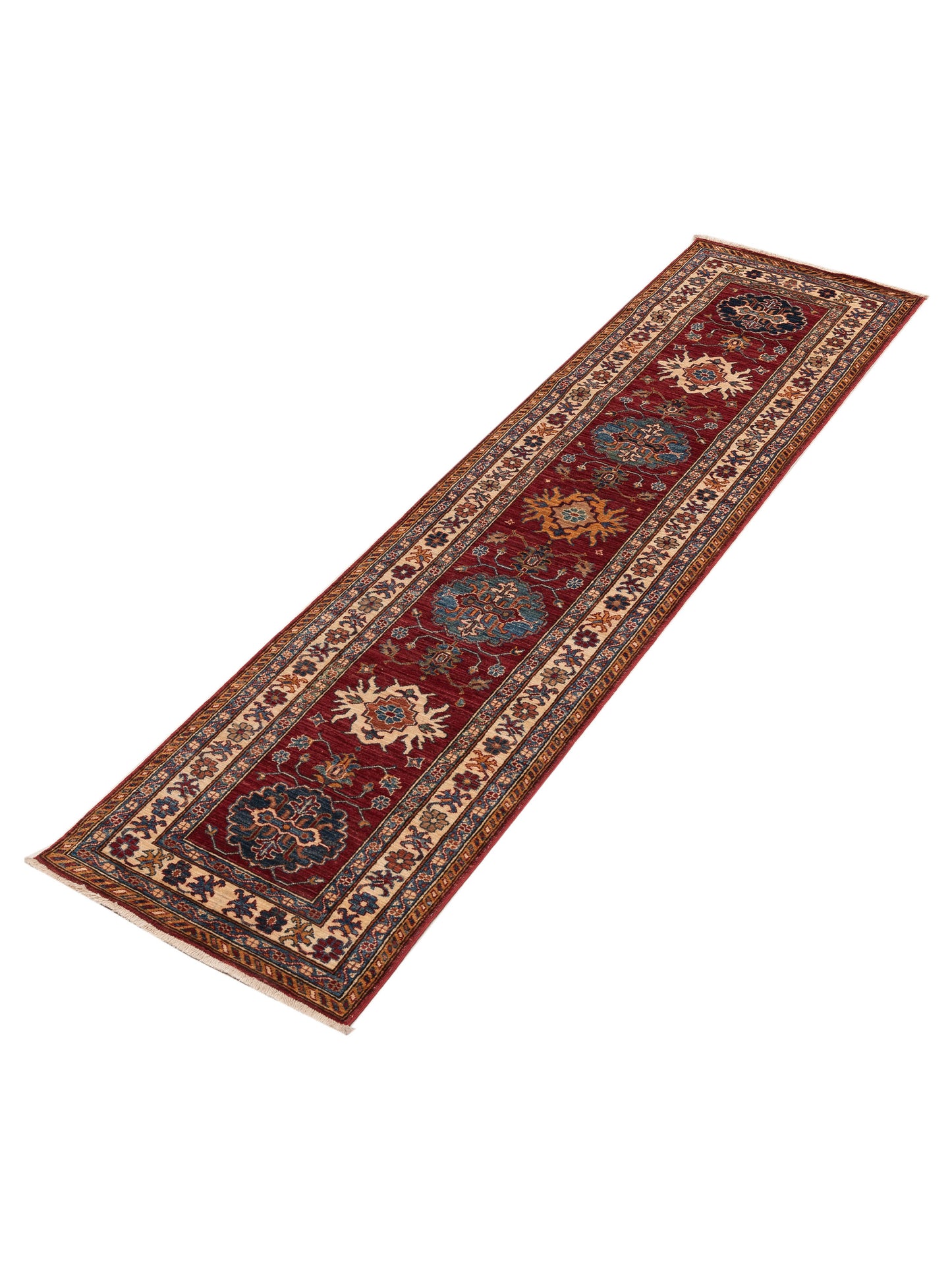 Artisan Kazak 152027 Red Ivory 2.7x10 Hand Knotted Rug
