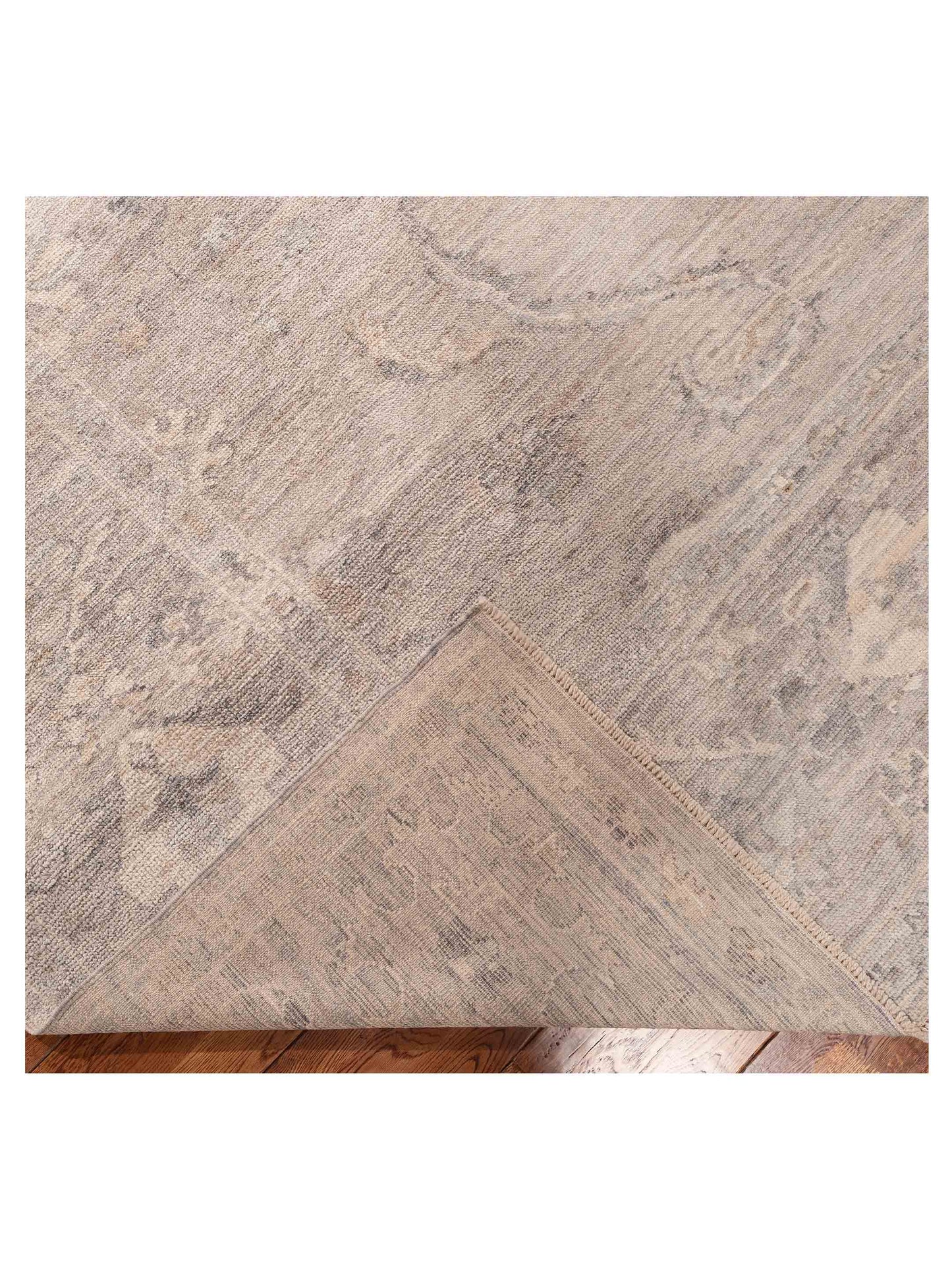Angora Oushak 156090 Gray Gray 11.7x15.2 Hand Knotted Rug