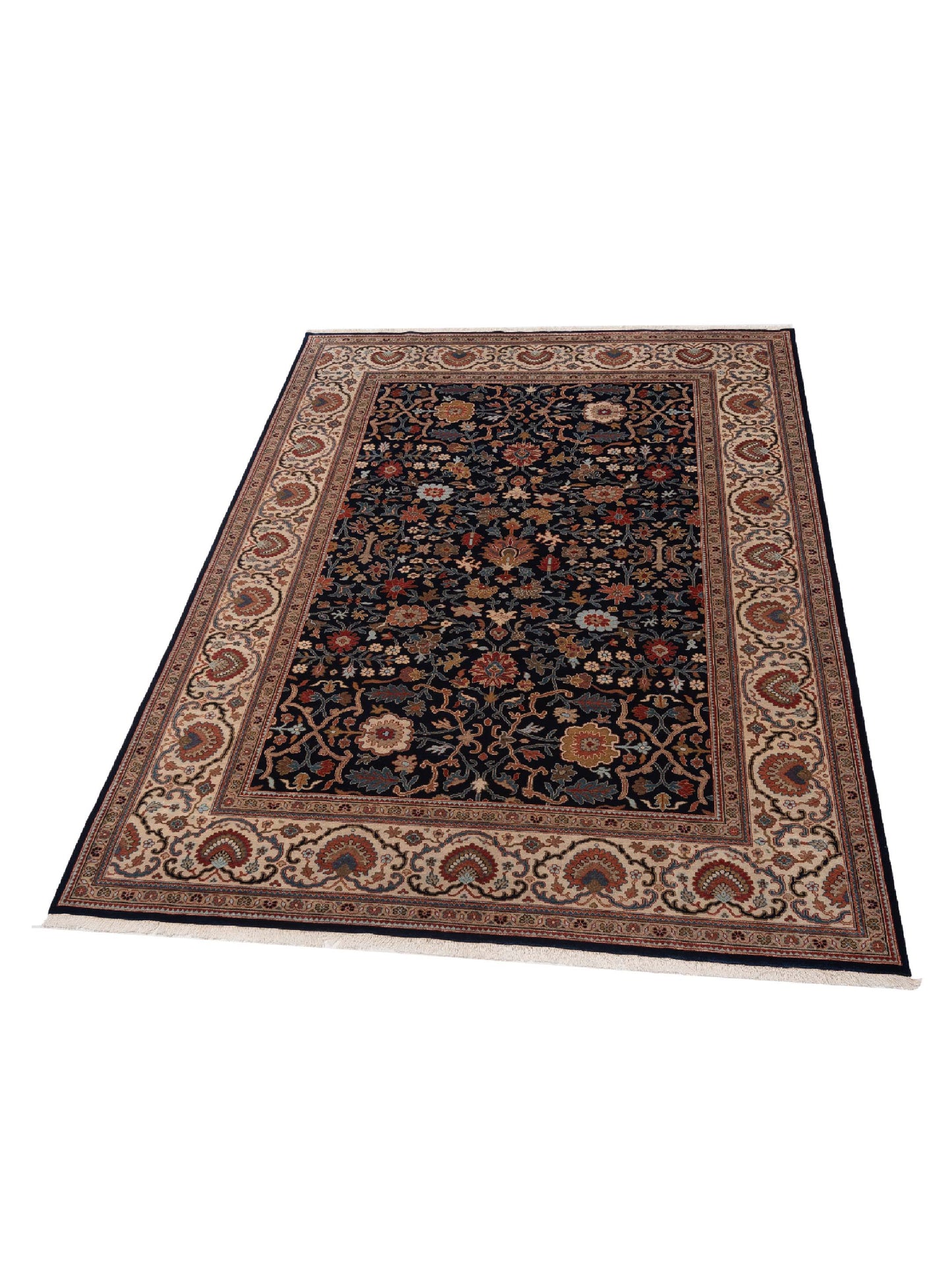 Crown 133185 Navy Ivory 8.9x11.10 Hand Knotted Rug