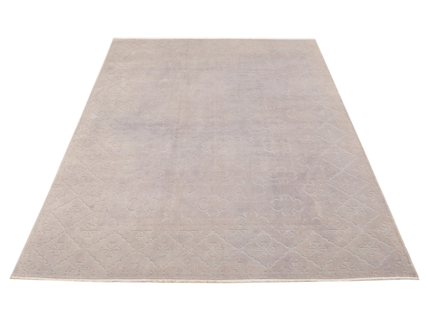 Vintage 110273 Light Gray 9x12.1 Hand Knotted Rug