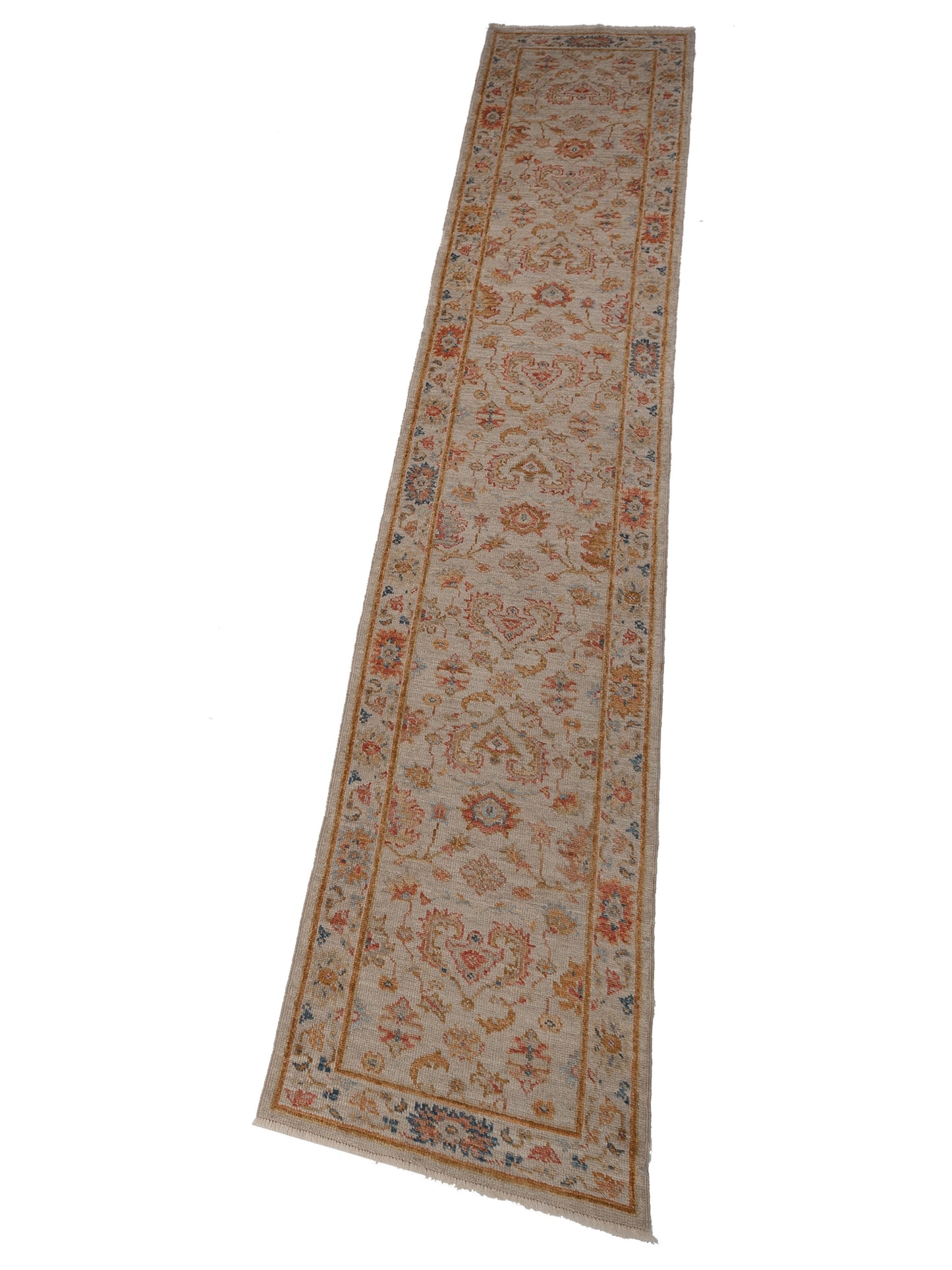 Angora Oushak 148110 Ivory Ivory 2.6x13.10 Hand Knotted Rug