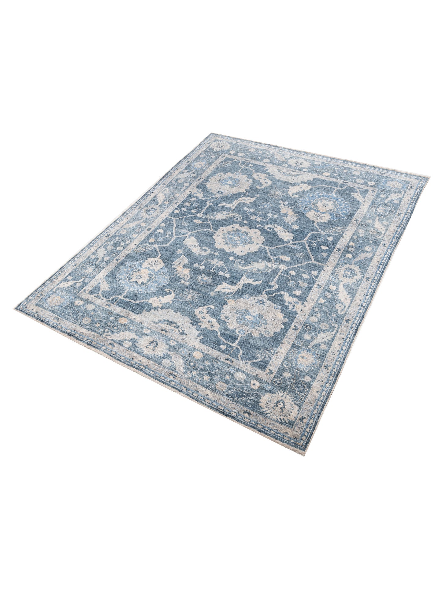 Angora Oushak 152887 Blue Dark Blue 10.2x12.5 Hand Knotted Rug