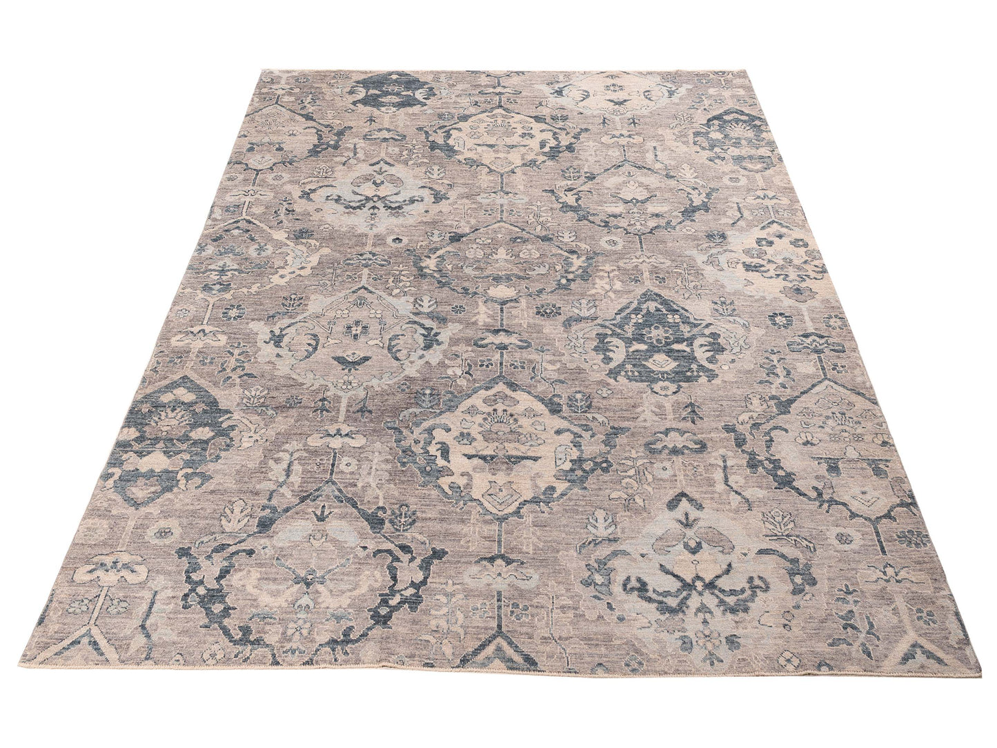 Angora Oushak 156066 Gray Blue 9.10x13.3 Hand Knotted Rug