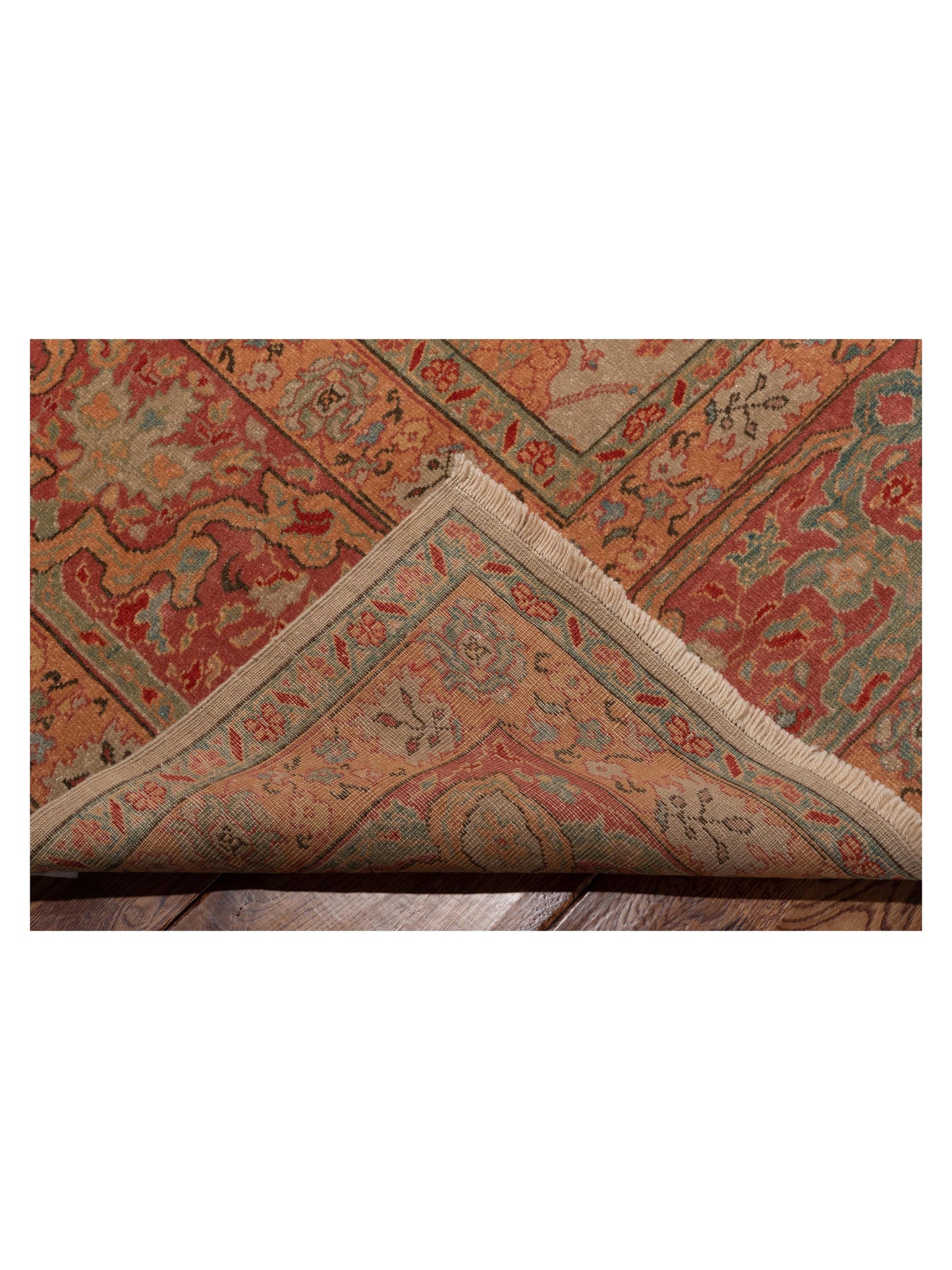 Antique Loom 108025 Beige Pink 12.5x18 Hand Knotted Rug