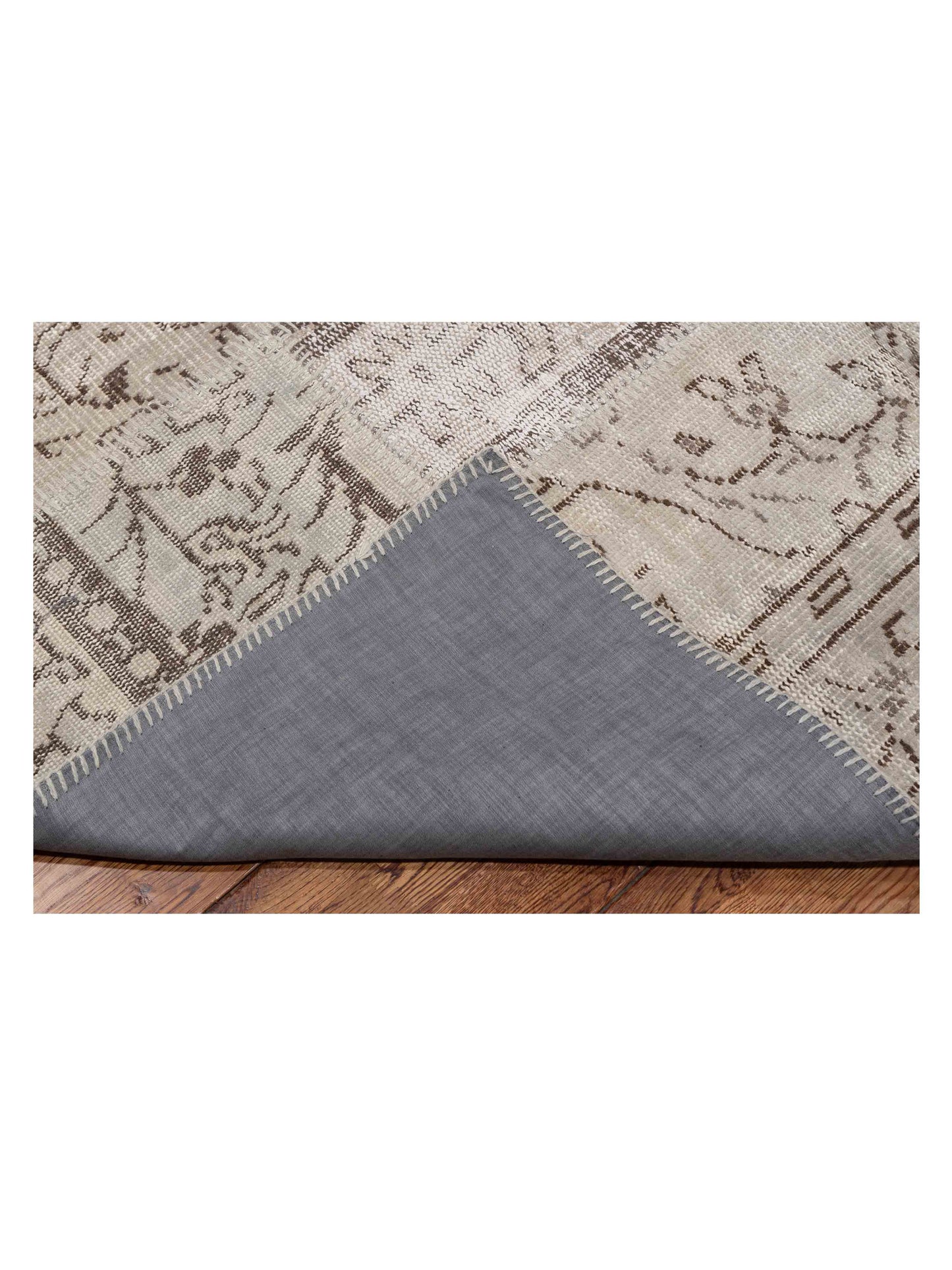 Turkish Vestige Patchwork 142765 Silver 8.1x10 Hand Knotted Rug
