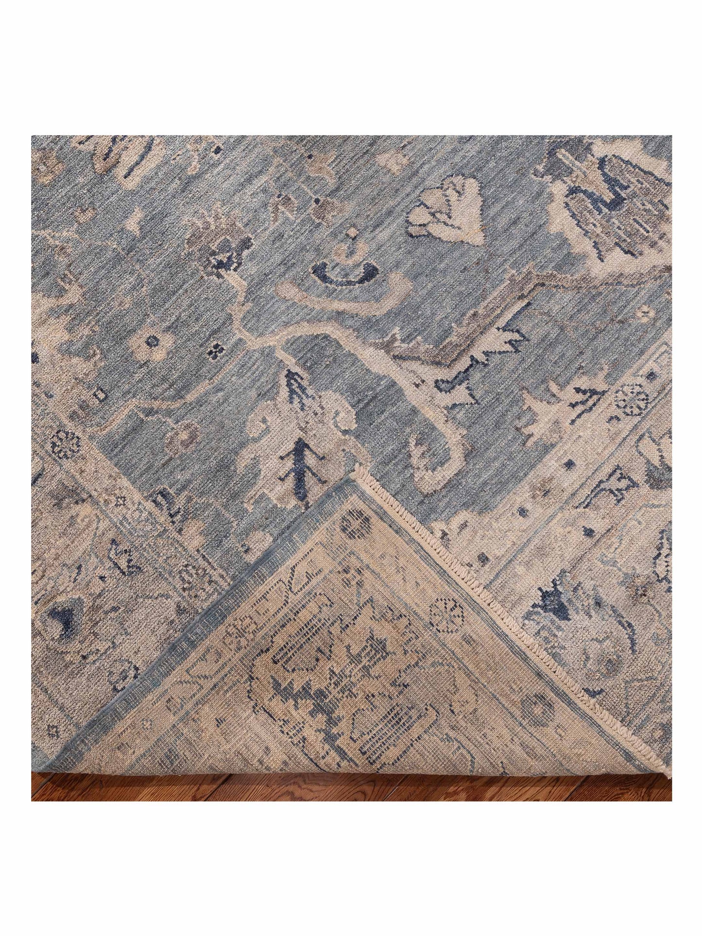 Angora Oushak 156124 Blue Gray 9.1x11.8 Hand Knotted Rug