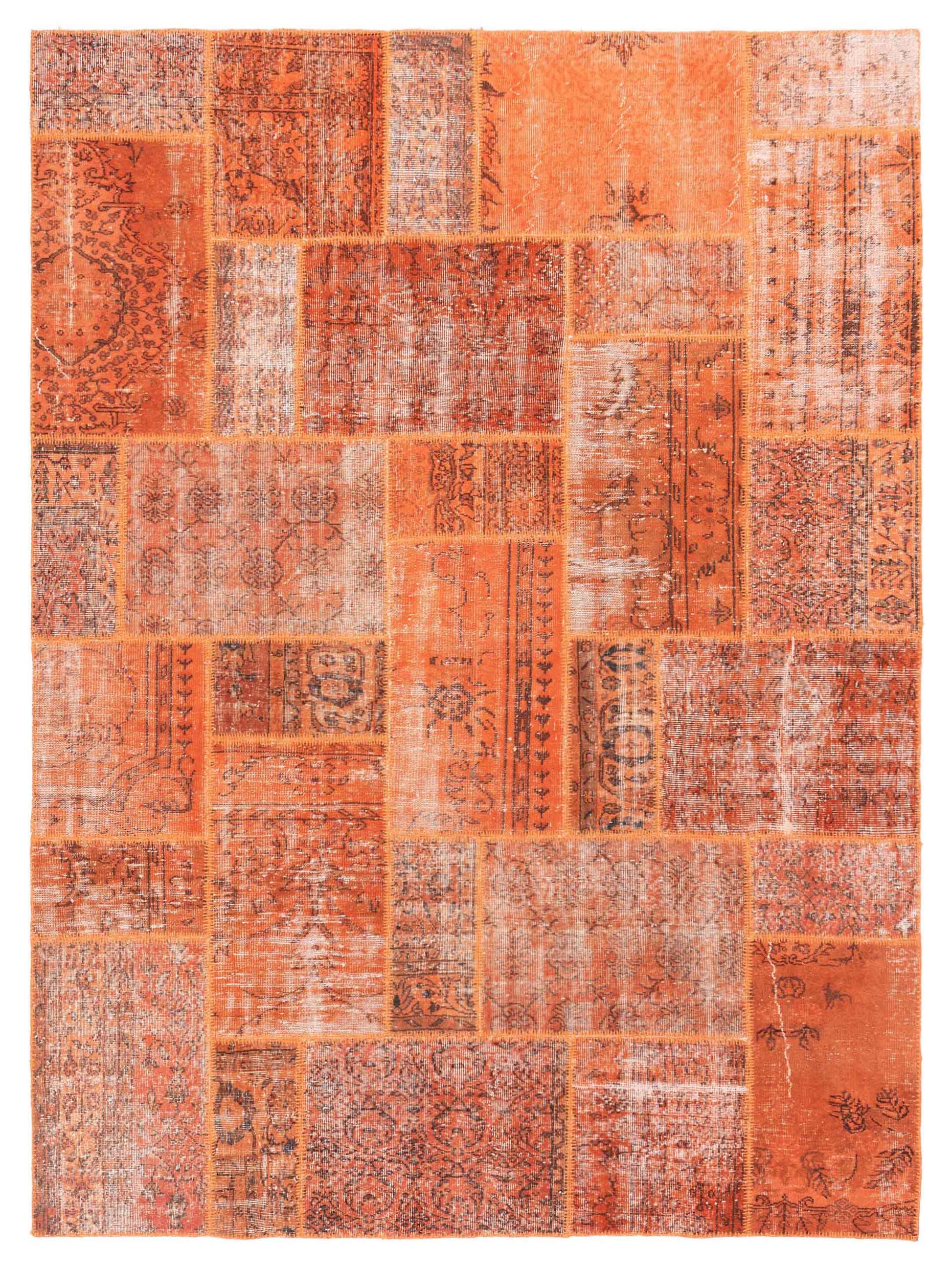 Pasha Turkish Vestige Patchwork  Orange  Contemporary