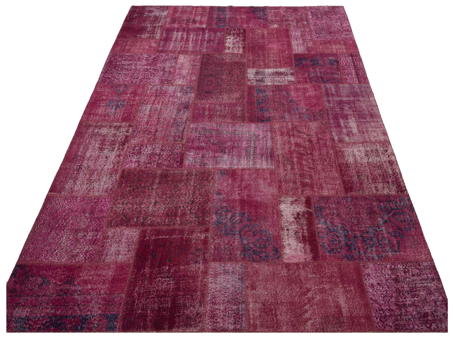 Turkish Vestige Patchwork 131006 Pink 9x12 Hand Knotted Rug