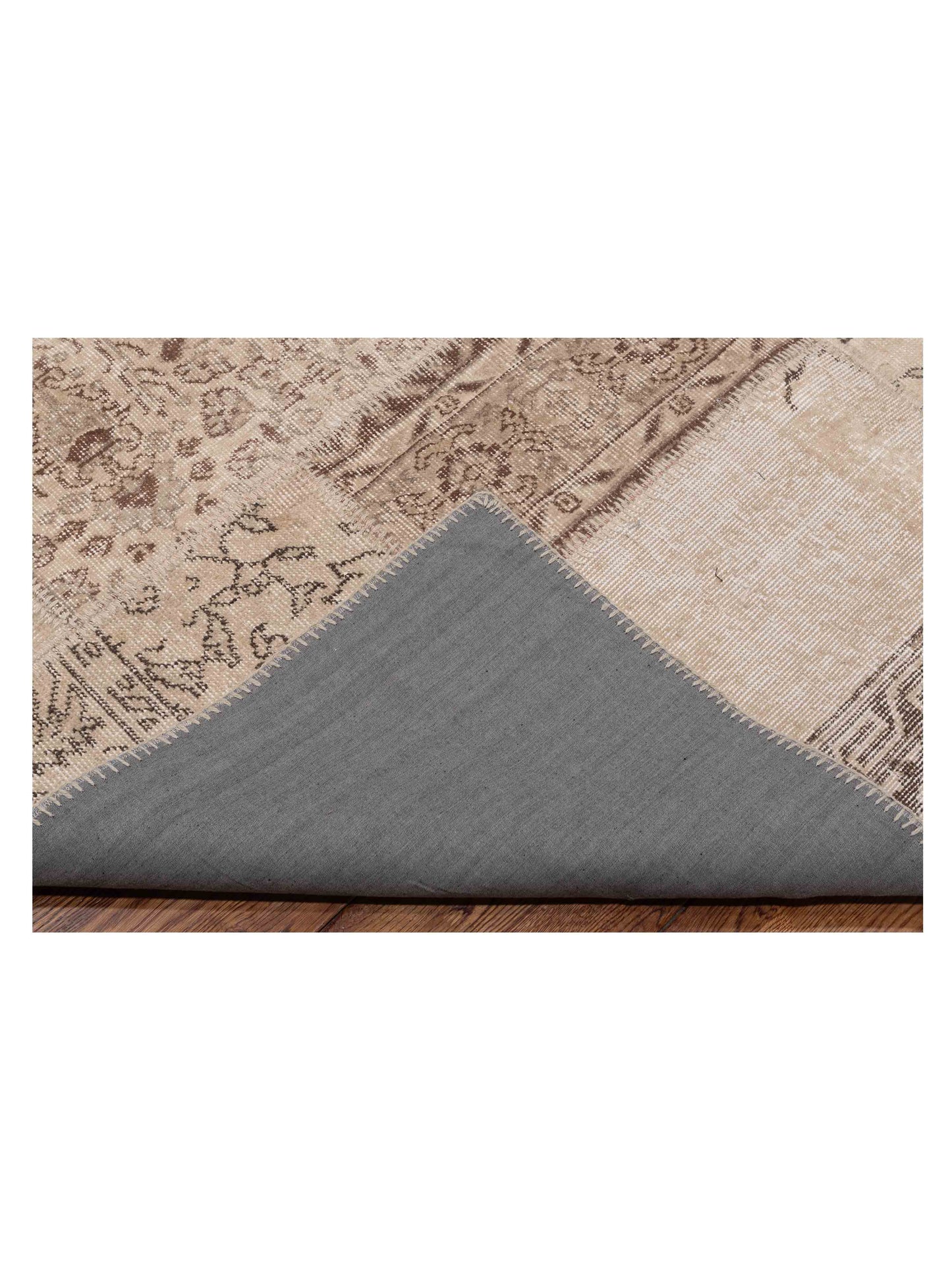 Turkish Vestige Patchwork 142802 Natural 8.3x11.6 Hand Knotted Rug