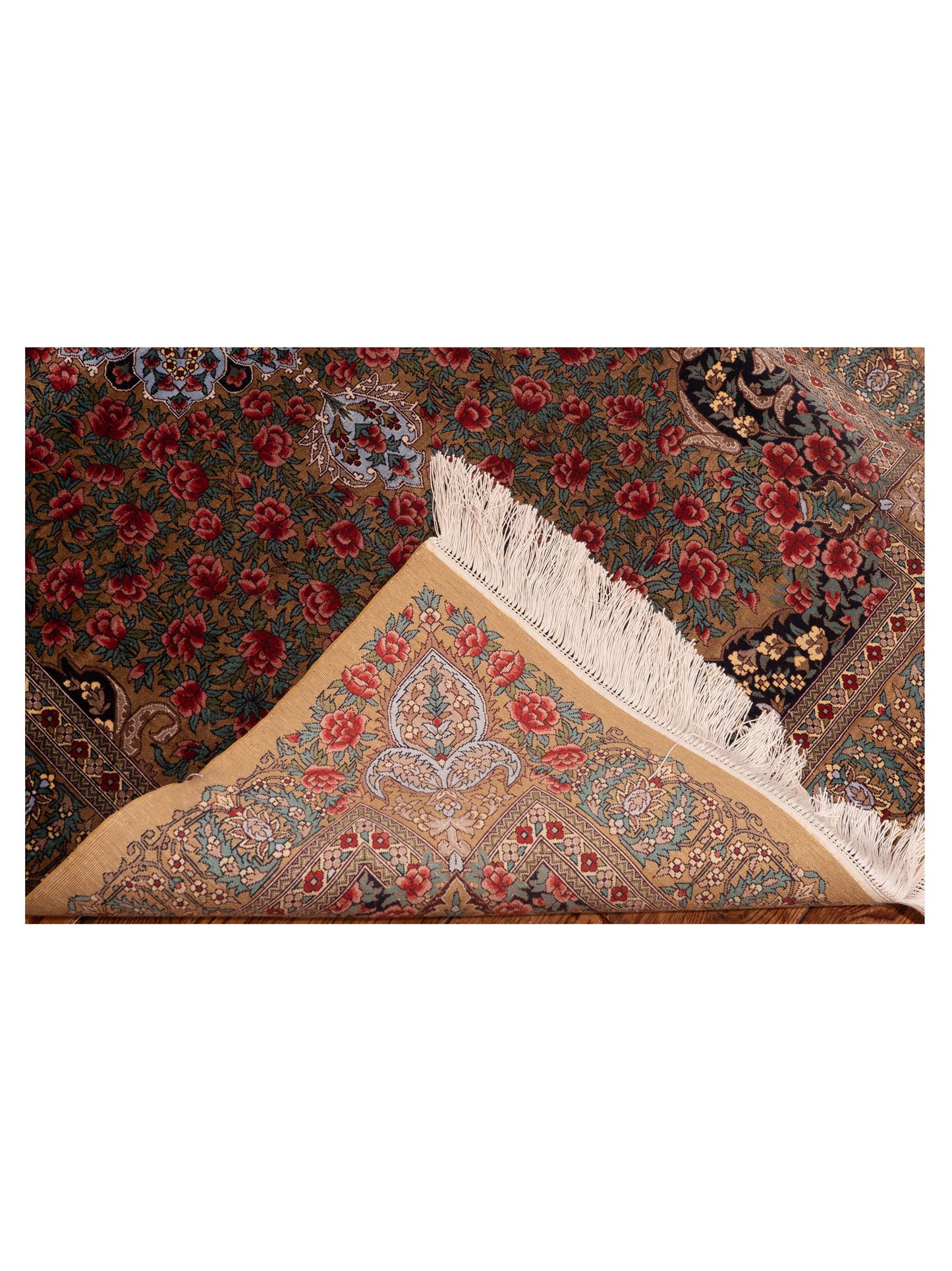 Pure Silk 122089 Gold Gold 3.1x5.2 Hand Knotted Rug