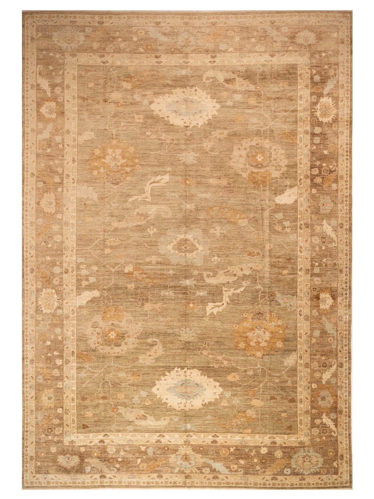 Anadol Angora Oushak  Green Brown Traditional