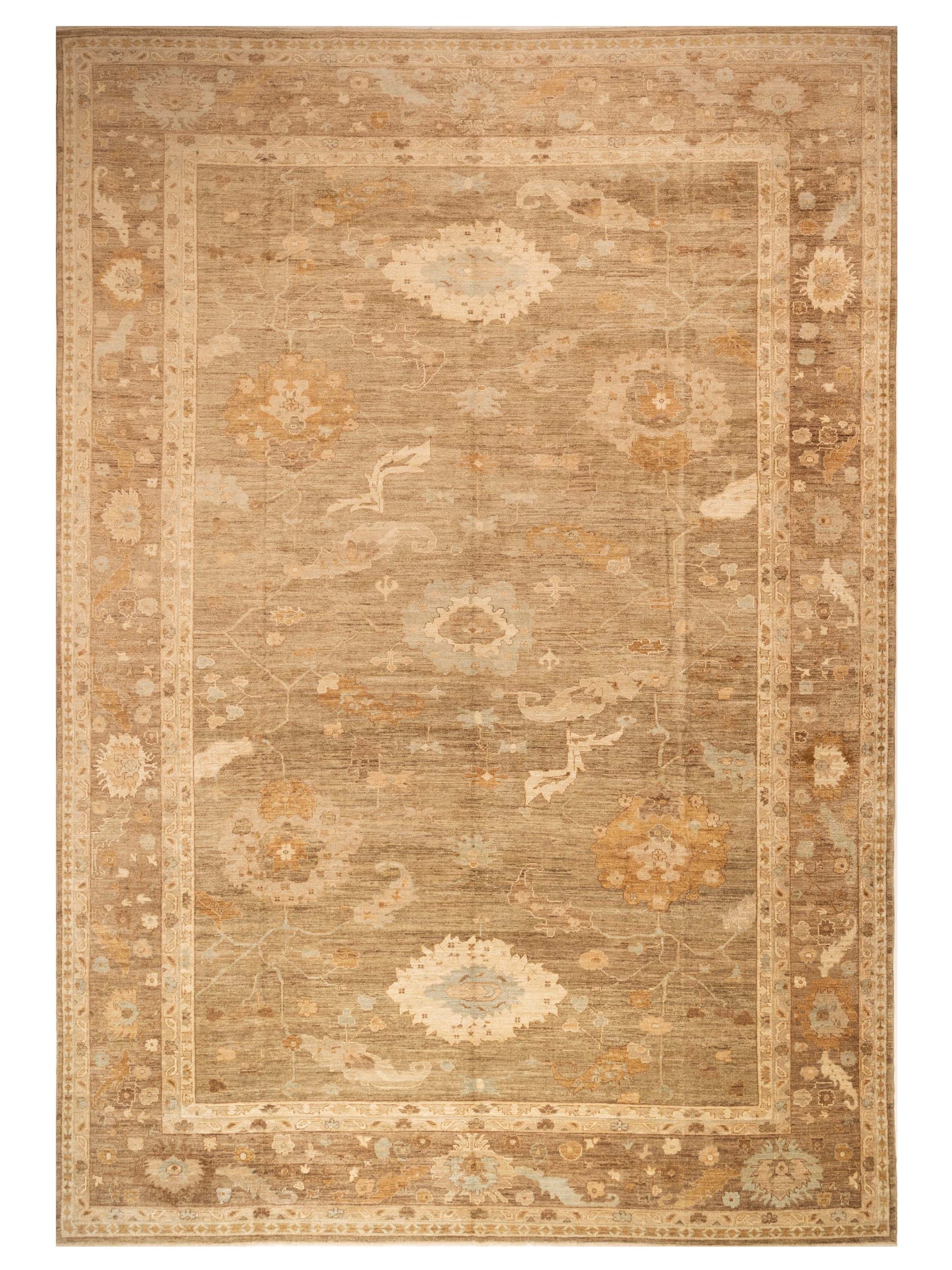 Anadol Angora Oushak  Green Brown Traditional