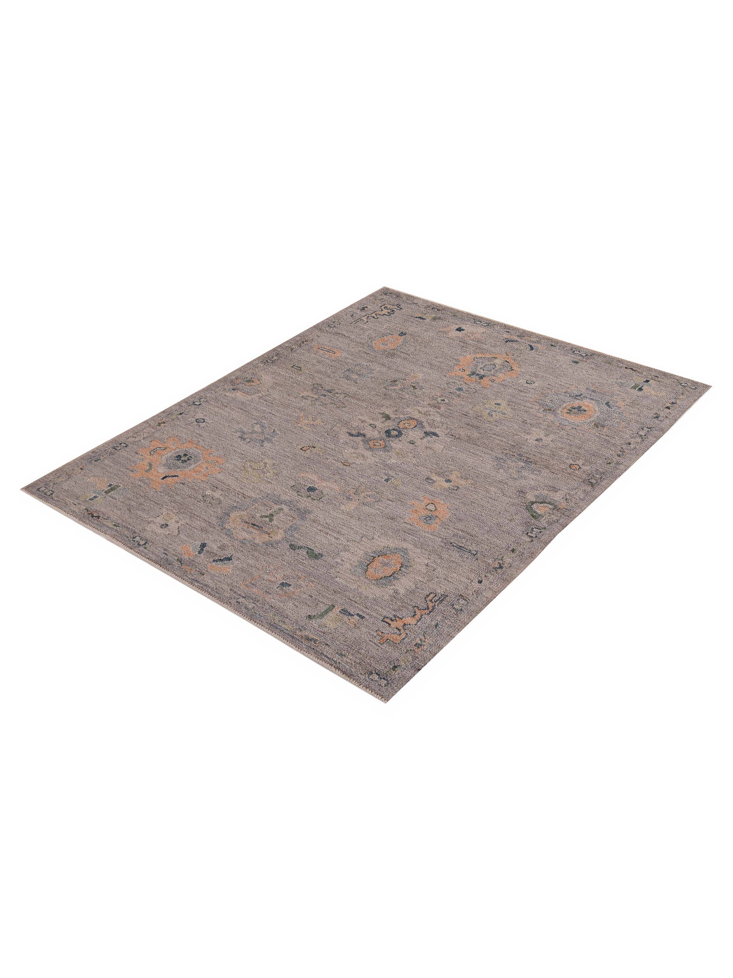 Angora Oushak 156241 Gray Gray 4.3x5.11 Hand Knotted Rug