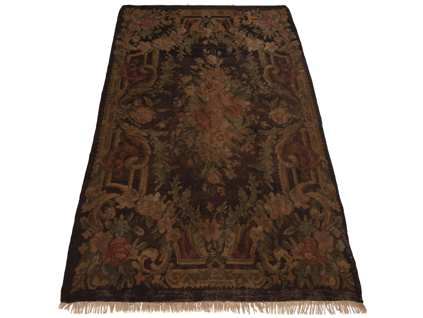 Old Basserabian Kilim 80878 Black Black 8.1x13 Hand Woven Rug