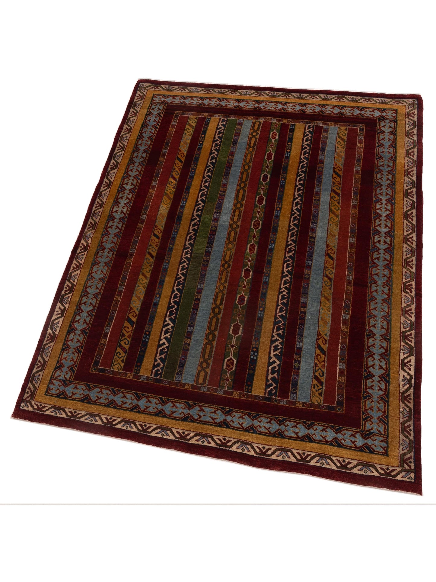 Shawl 115871 Multi 4.4x5.11 Hand Knotted Rug