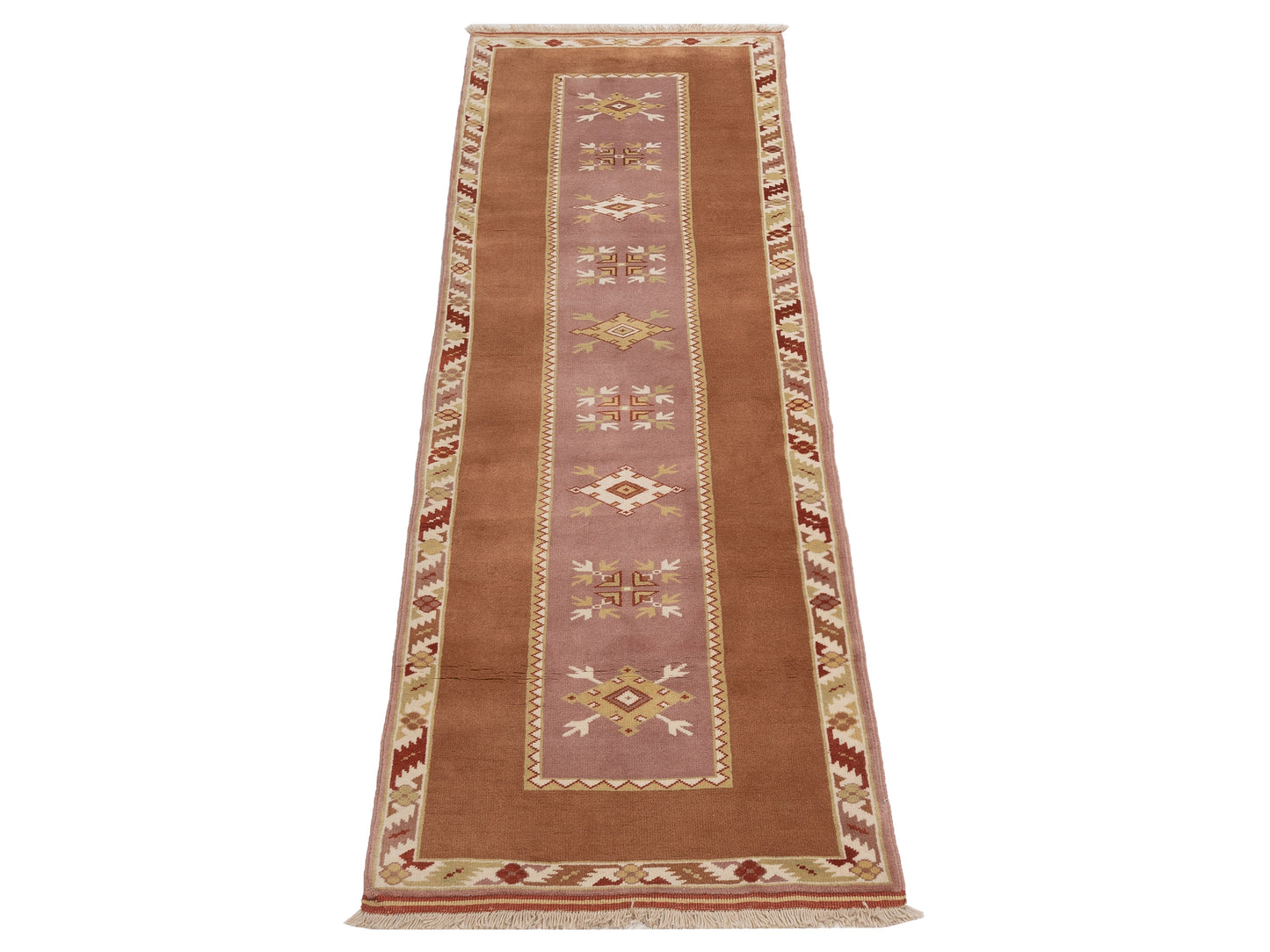 Milas 146151 Purple Brown 2.10x9.4 Hand Knotted Rug