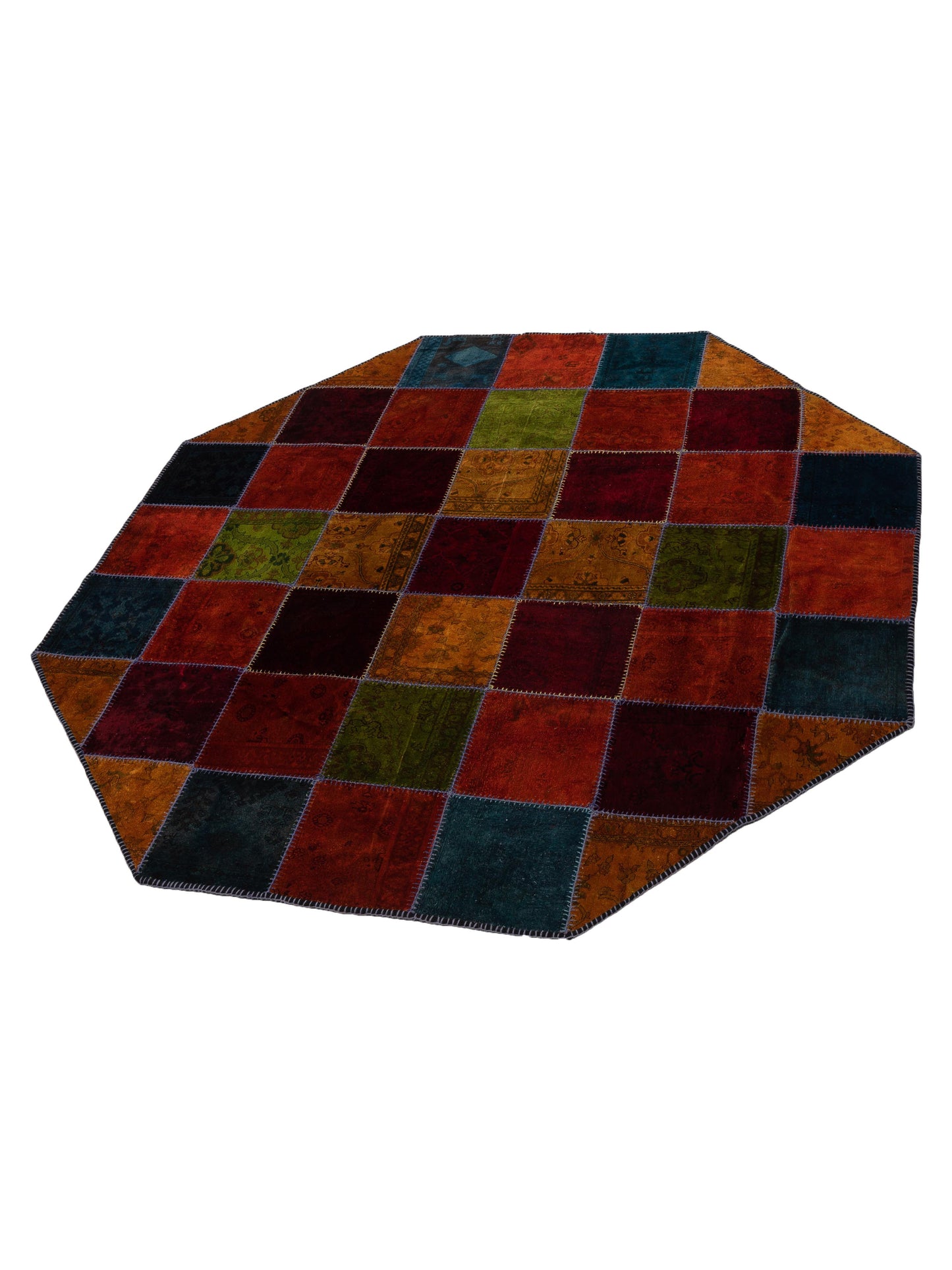 Turkish Vestige Patchwork 114226 Multi 10.6x10.6 Hand Knotted Rug