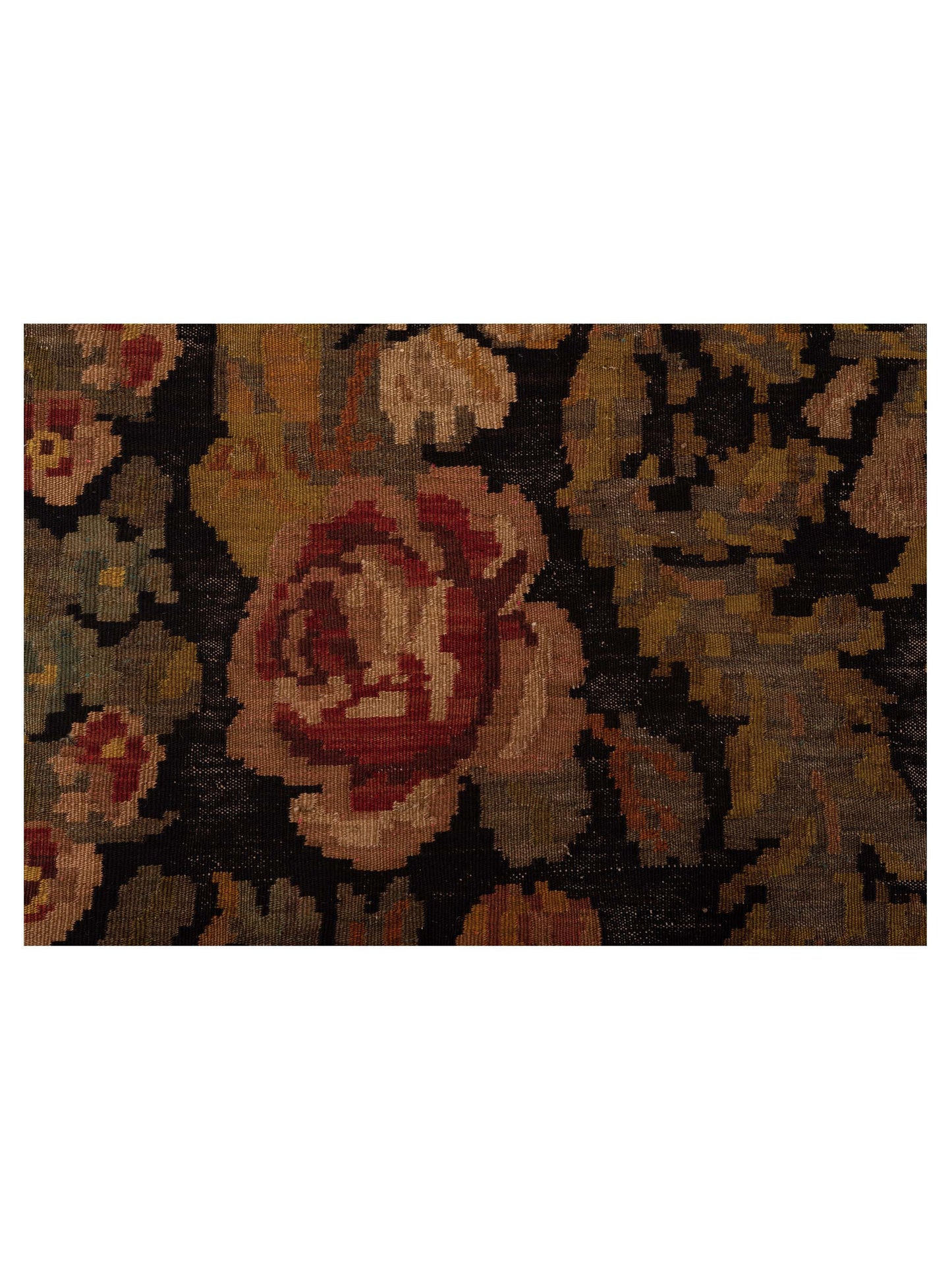 Old Basserabian Kilim 80434 Black 6.5x9.8 Hand Woven Rug