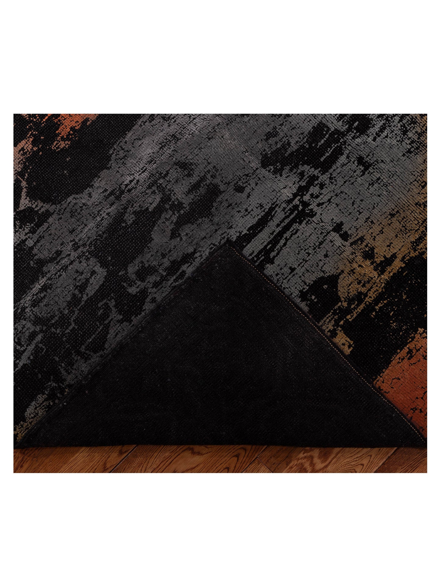 Vintage 108911 Black 6.11x7.4 Hand Knotted Rug