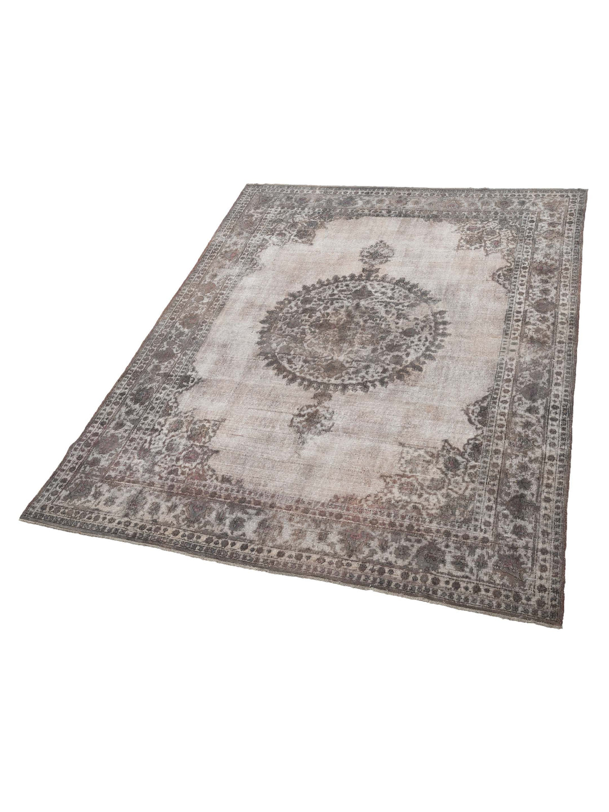 Vintage 125519 Light Gray 8.11x11.7 Hand Knotted Rug