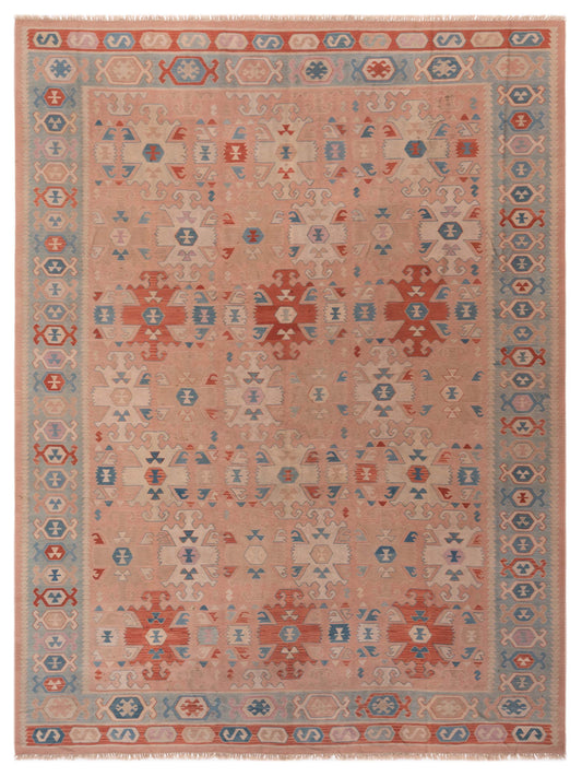 Pasha Transilvanian Kilim  Pink Gray Traditional
