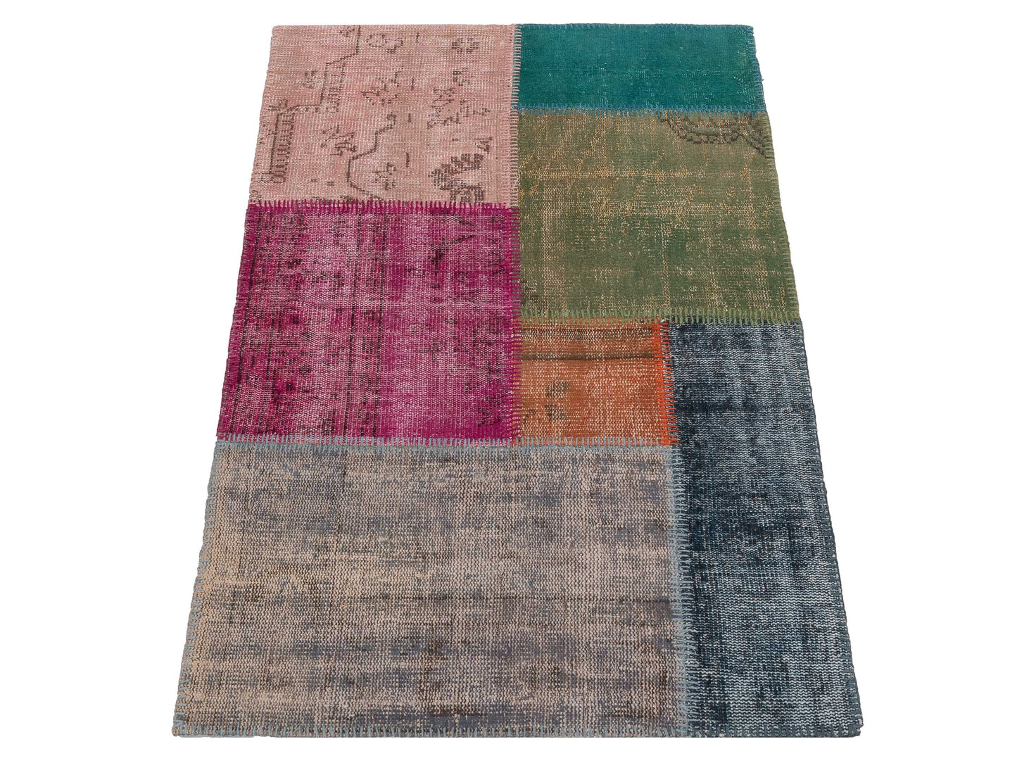 Turkish Vestige Patchwork 131091 Multi 3.4x4.11 Hand Knotted Rug