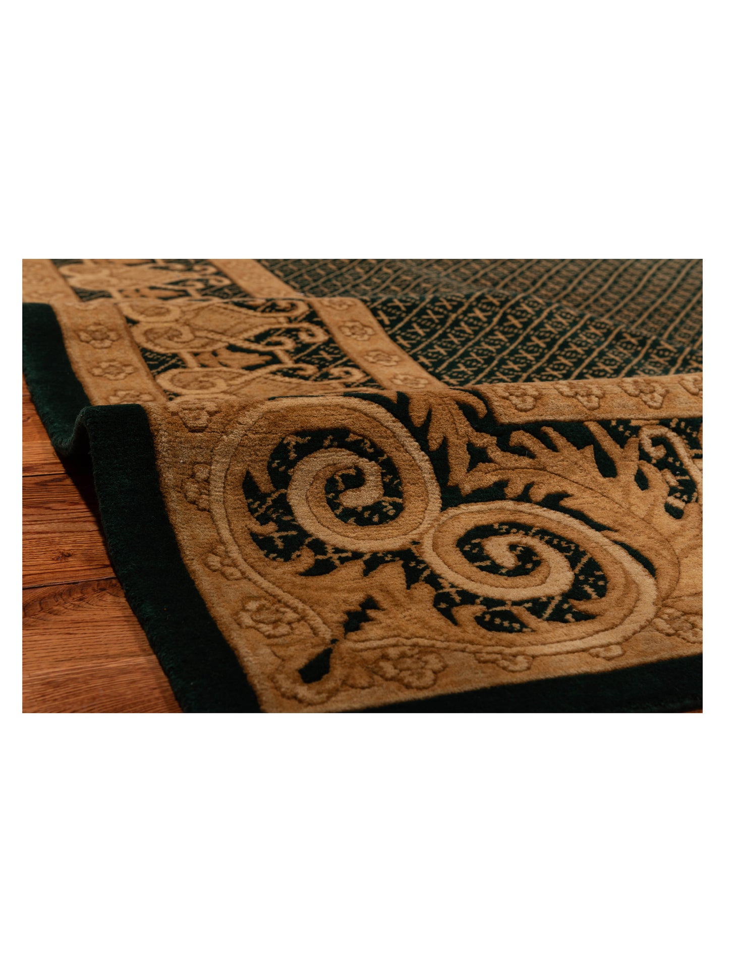 Himalayan 84309 Teal Green Teal Green 8.11x11.8 Hand Knotted Rug