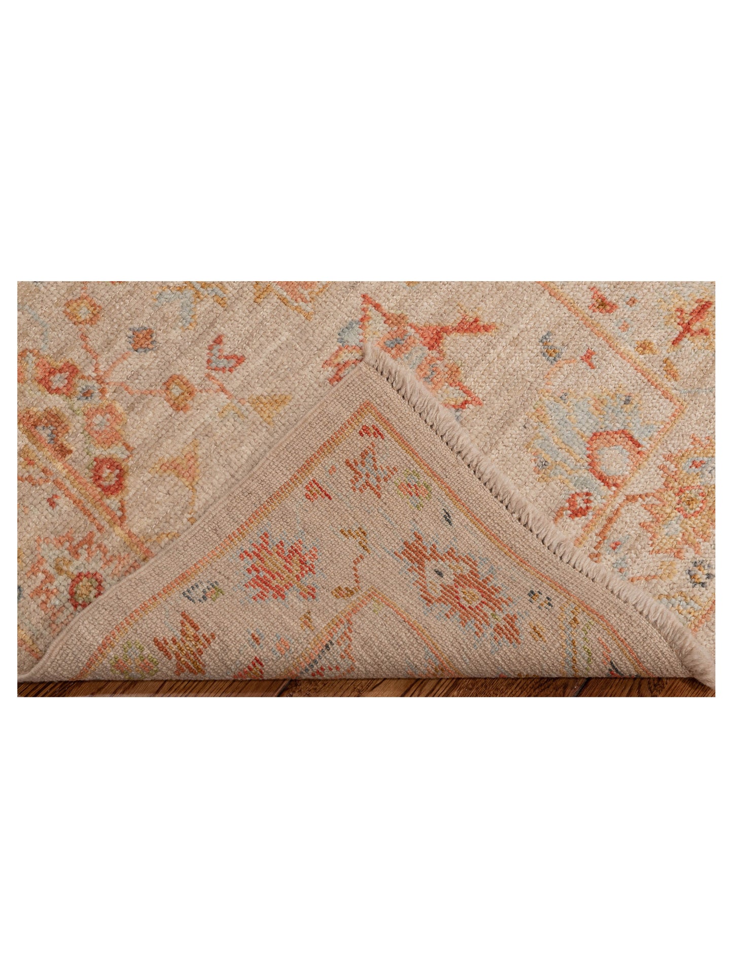 Angora Oushak 150236 Cream Cream 2.7x13.6 Hand Knotted Rug