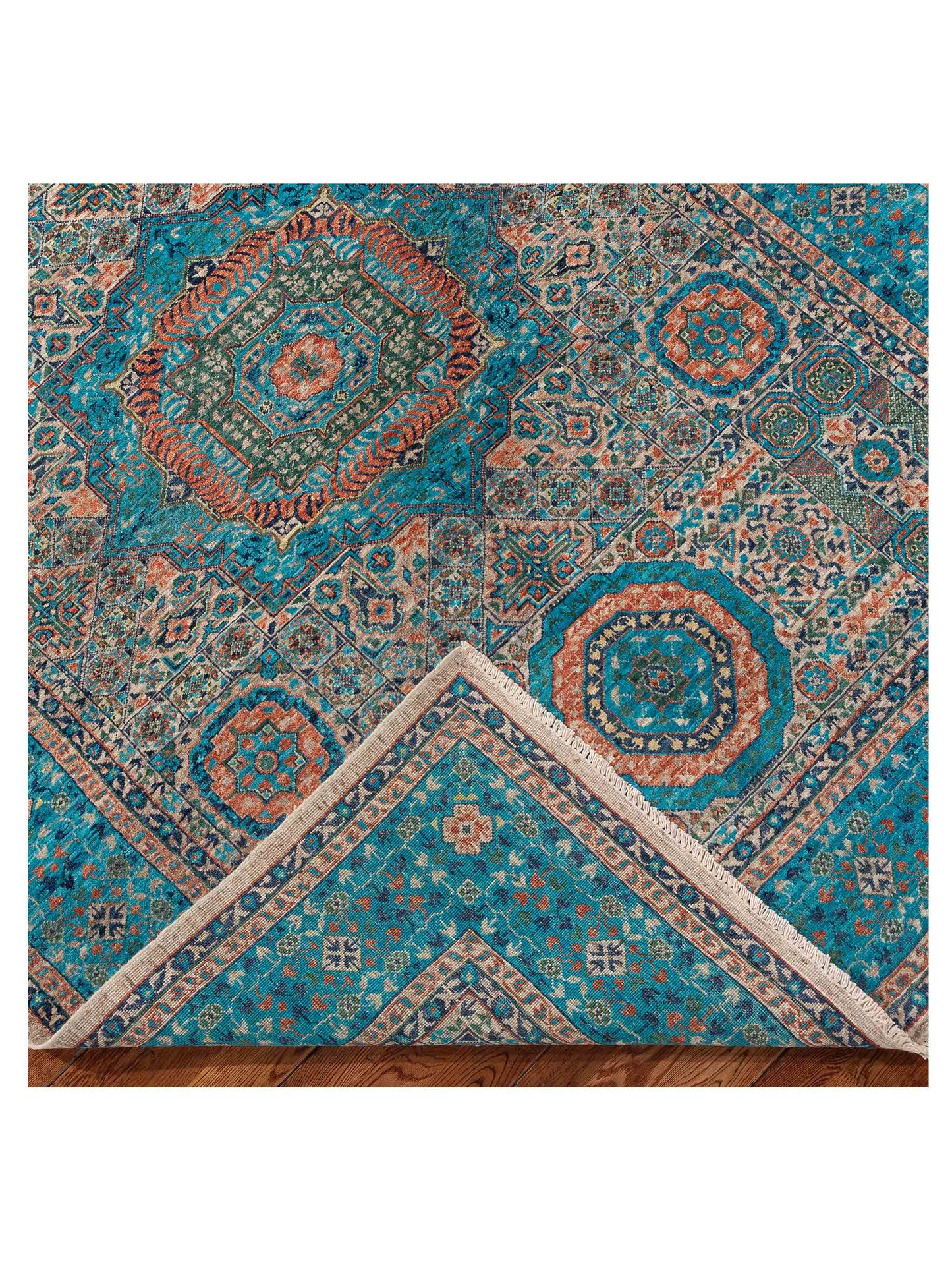 Artisan Mamluk 154650 Blue Blue 5.10x7.9 Hand Knotted Rug