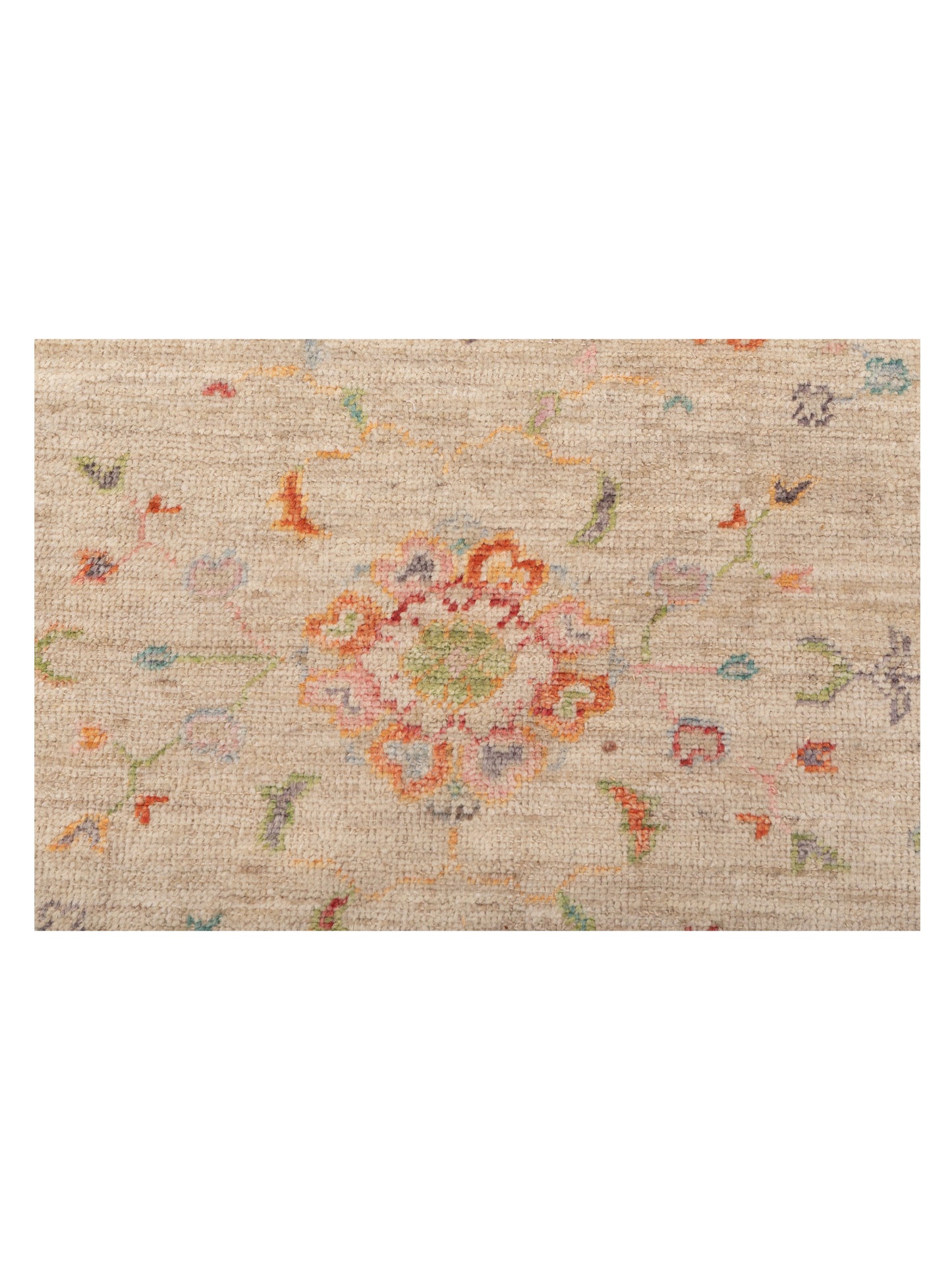 Angora Oushak 149278 Teal Blue Cream 8.1x9.8 Hand Knotted Rug