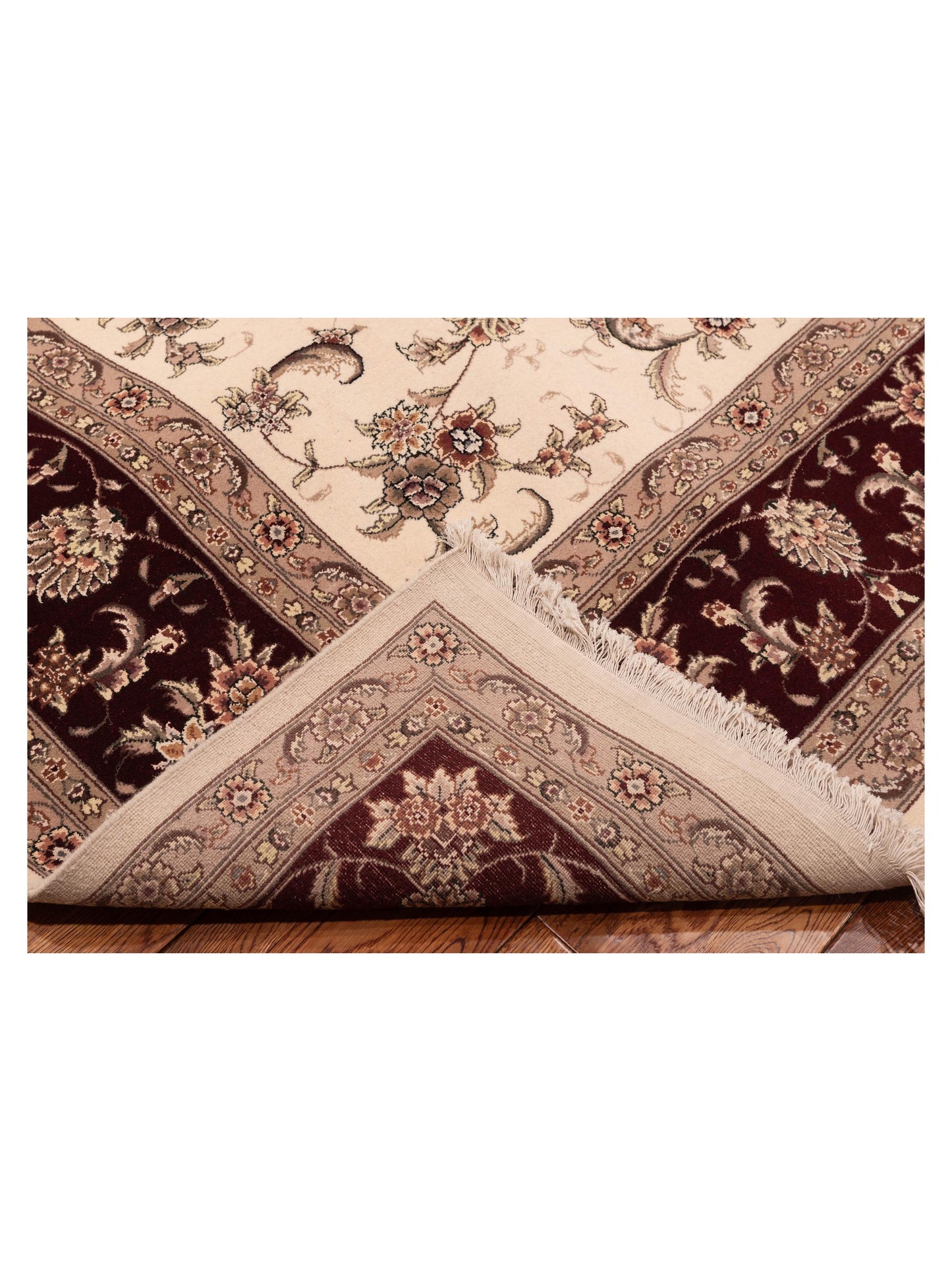 Magnolia 121070 Ivory Red 9.1x12.2 Hand Knotted Rug