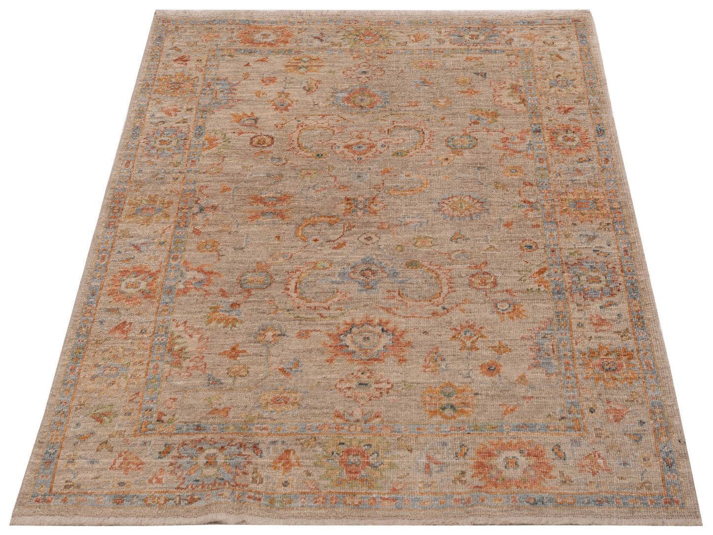 Angora Oushak 148303 Silver Silver 5.1x6.8 Hand Knotted Rug