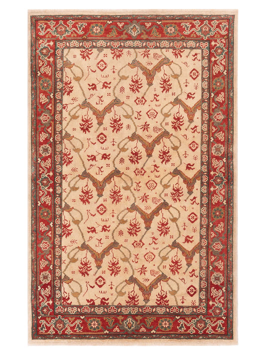 Pasha Antique Loom  Ivory Red Traditional