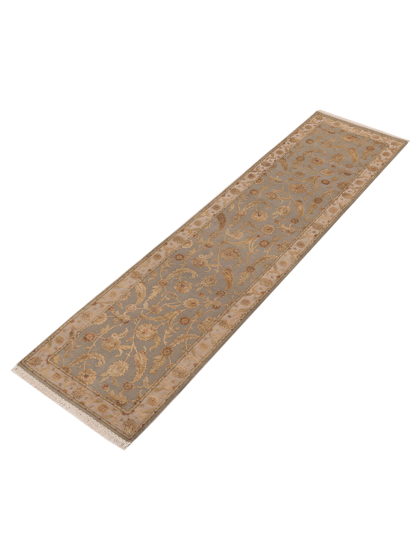 Imperial Silk 151683 Ice Blue Ivory 2.7x10 Hand Knotted Rug