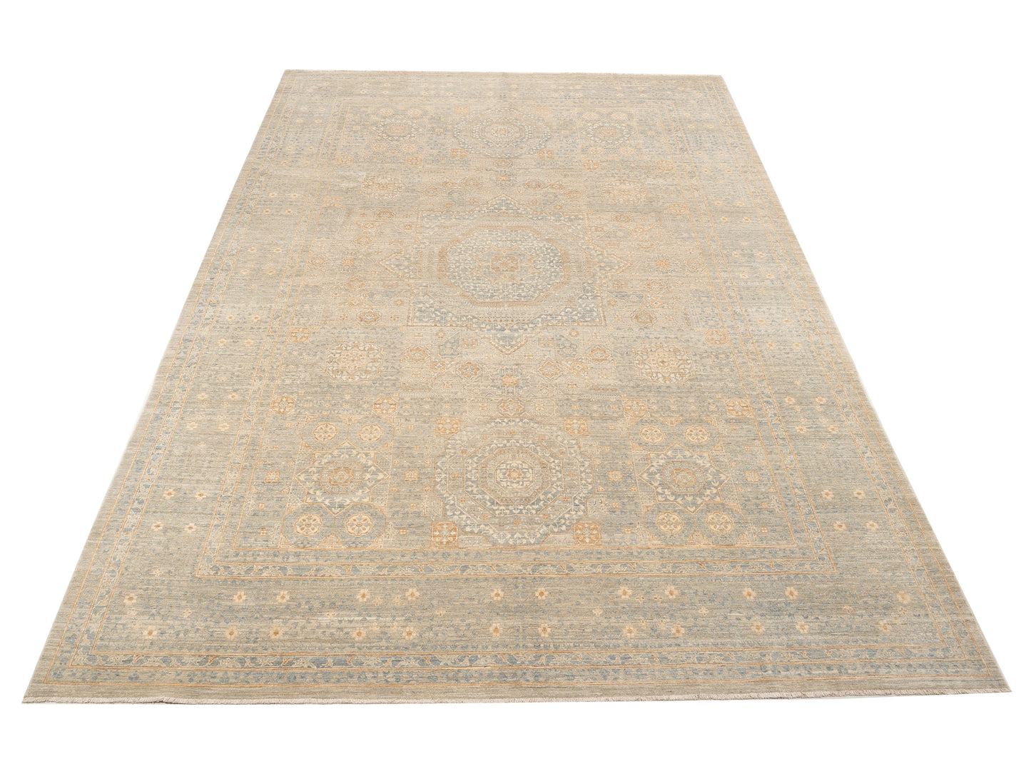 Mamluk 152779 Silver Gray 10.3x14.4 Hand Knotted Rug